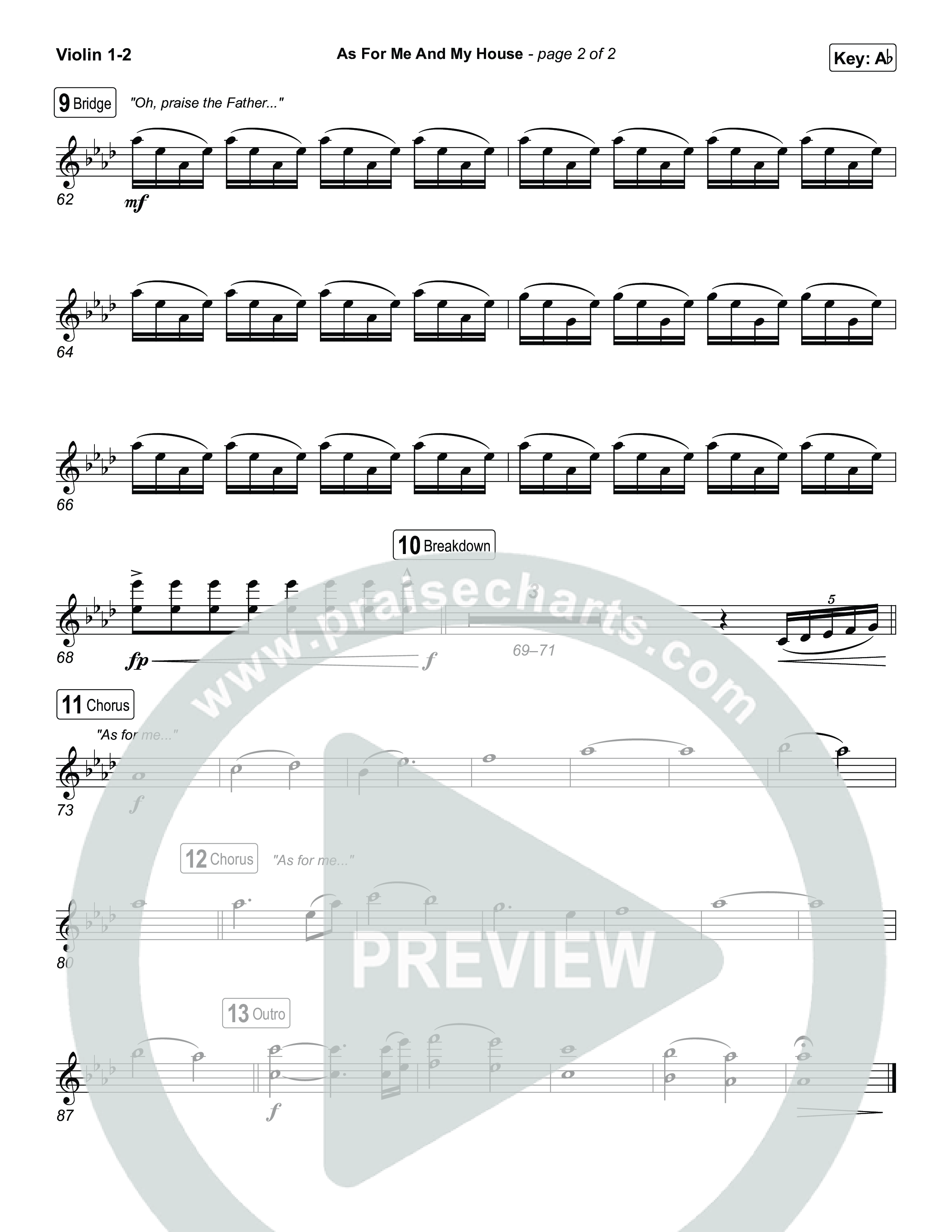 As For Me And My House (Choral/SATB) String Pack (Brooke Voland / Arr. Travis Cottrell / Arr. Mason Brown)