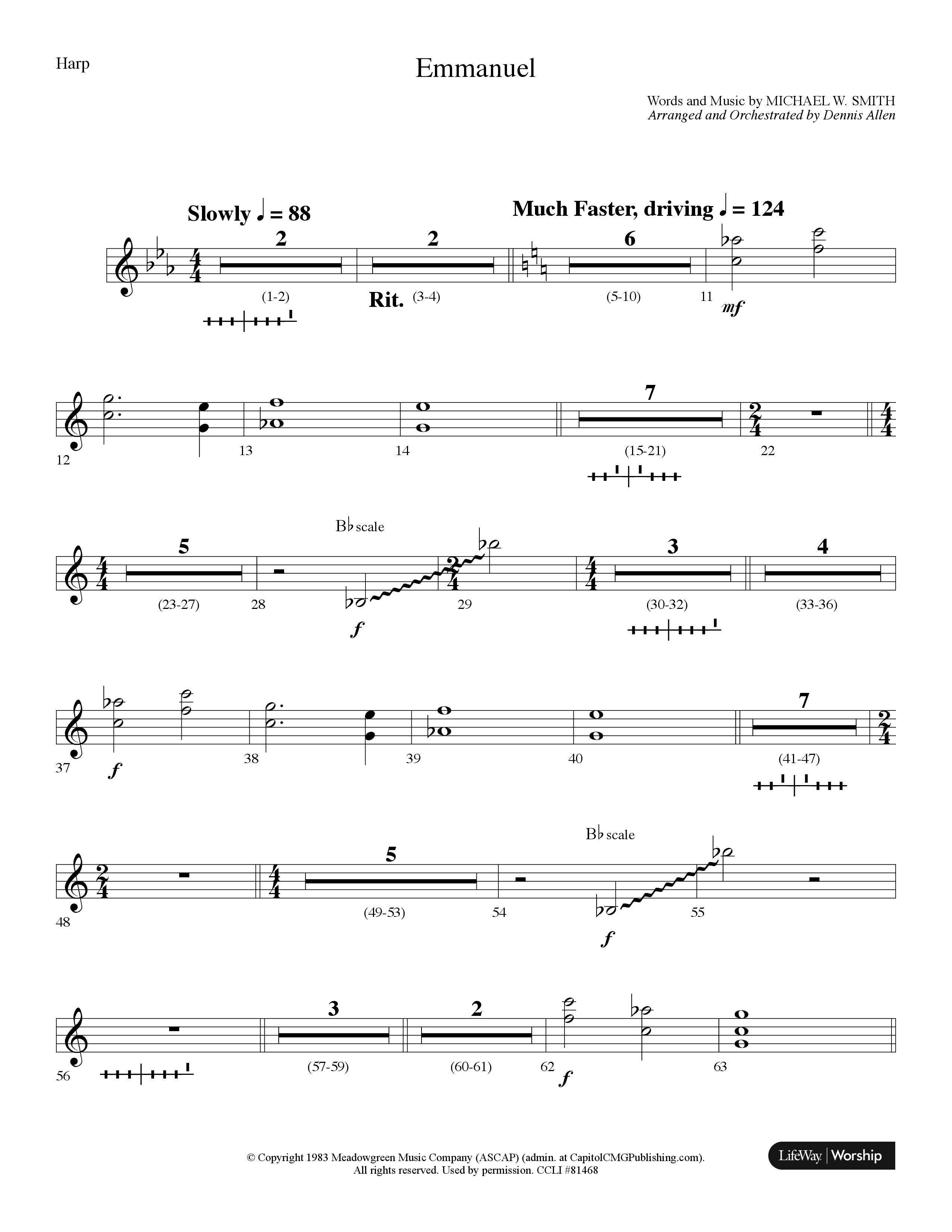 Emmanuel (Choral Anthem SATB) Harp (Lifeway Choral / Arr. Dennis Allen)