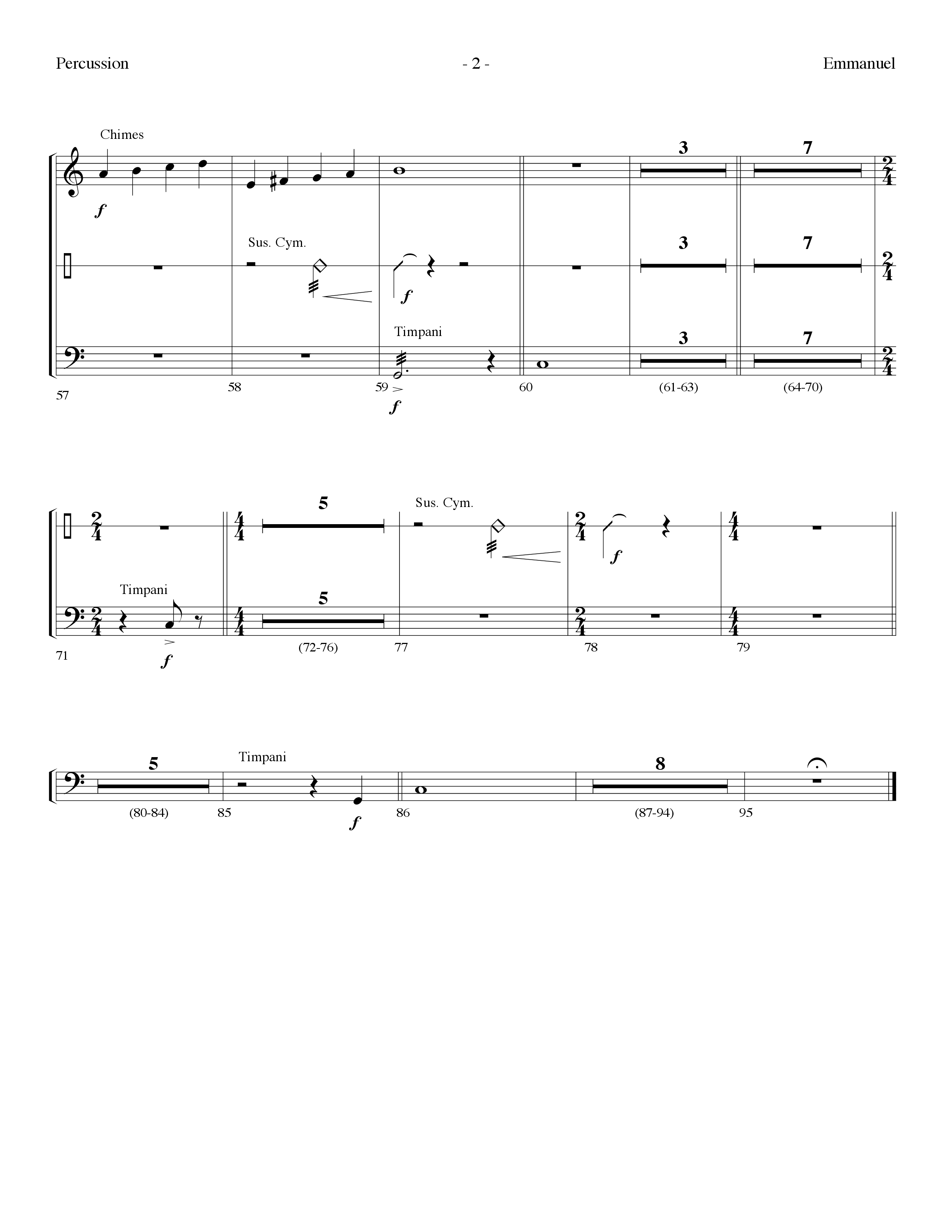 Emmanuel (Choral Anthem SATB) Percussion (Lifeway Choral / Arr. Dennis Allen)