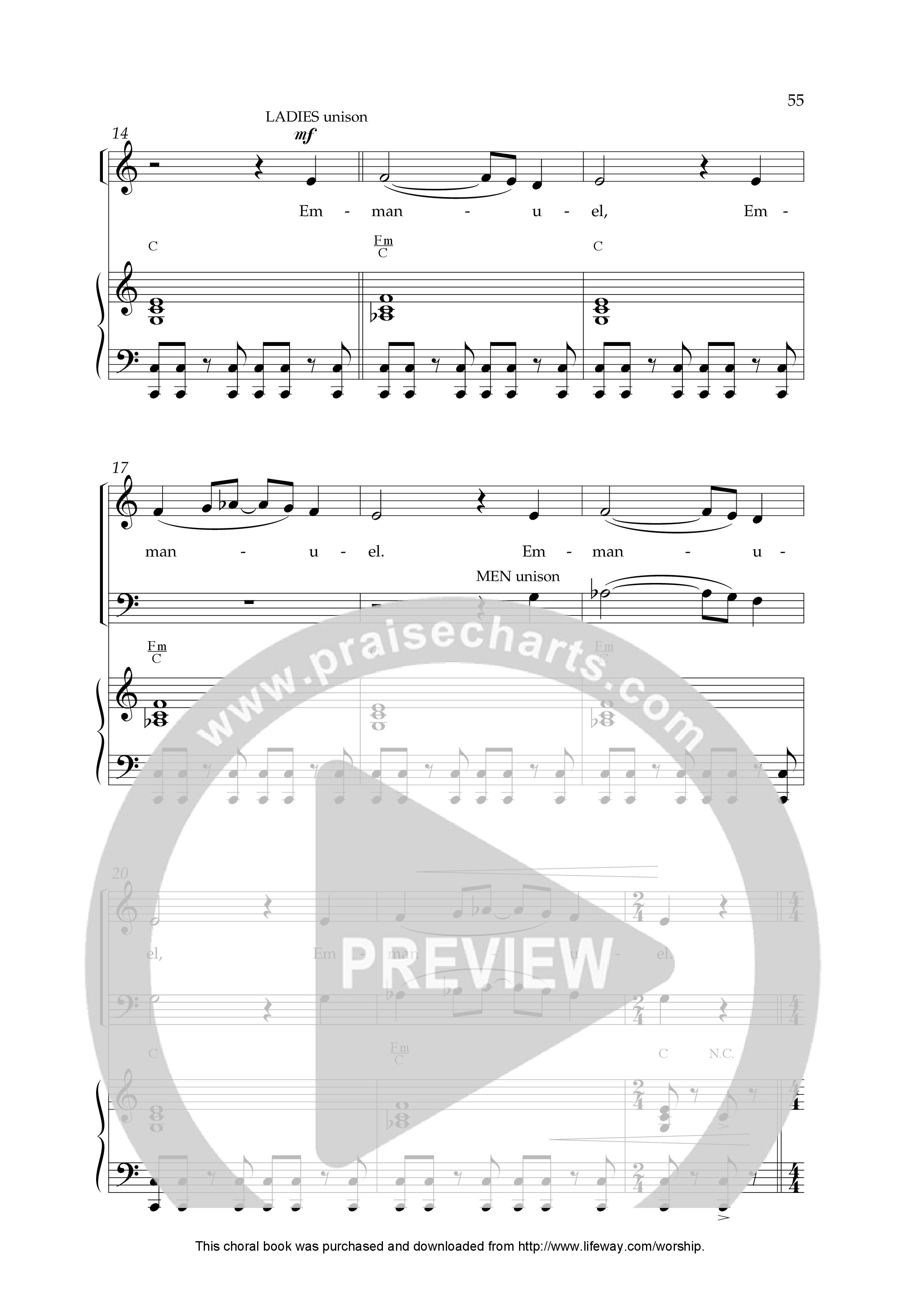 Emmanuel (Choral Anthem SATB) Anthem (SATB/Piano) (Lifeway Choral / Arr. Dennis Allen)