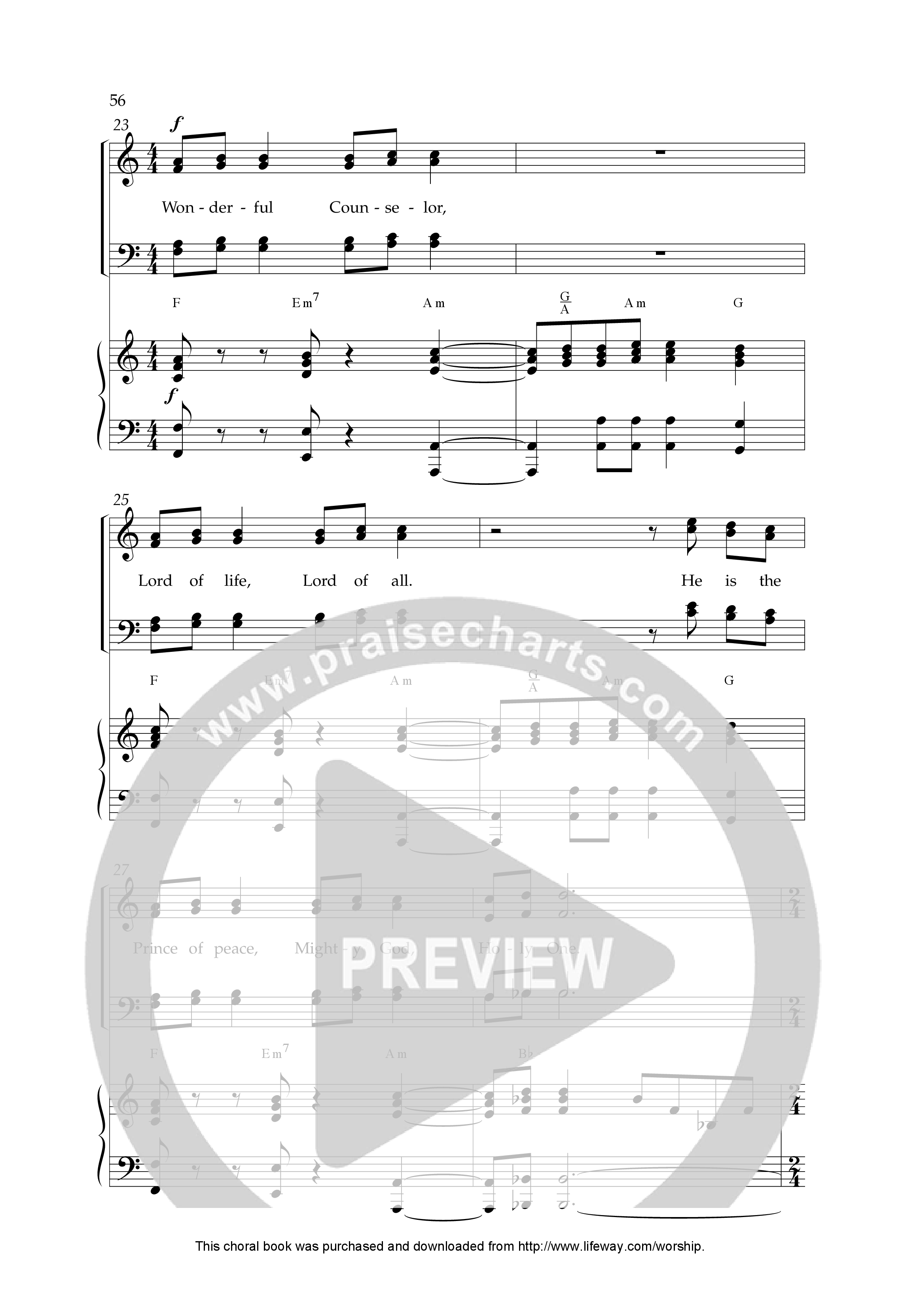 Emmanuel (Choral Anthem SATB) Anthem (SATB/Piano) (Lifeway Choral / Arr. Dennis Allen)