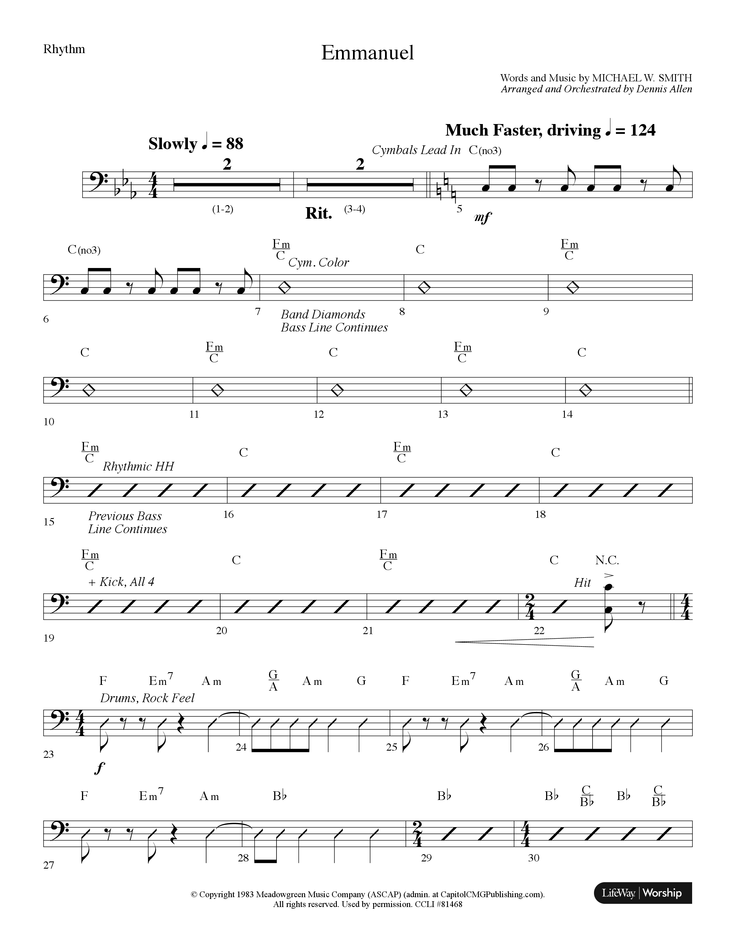 Emmanuel (Choral Anthem SATB) Lead Melody & Rhythm (Lifeway Choral / Arr. Dennis Allen)