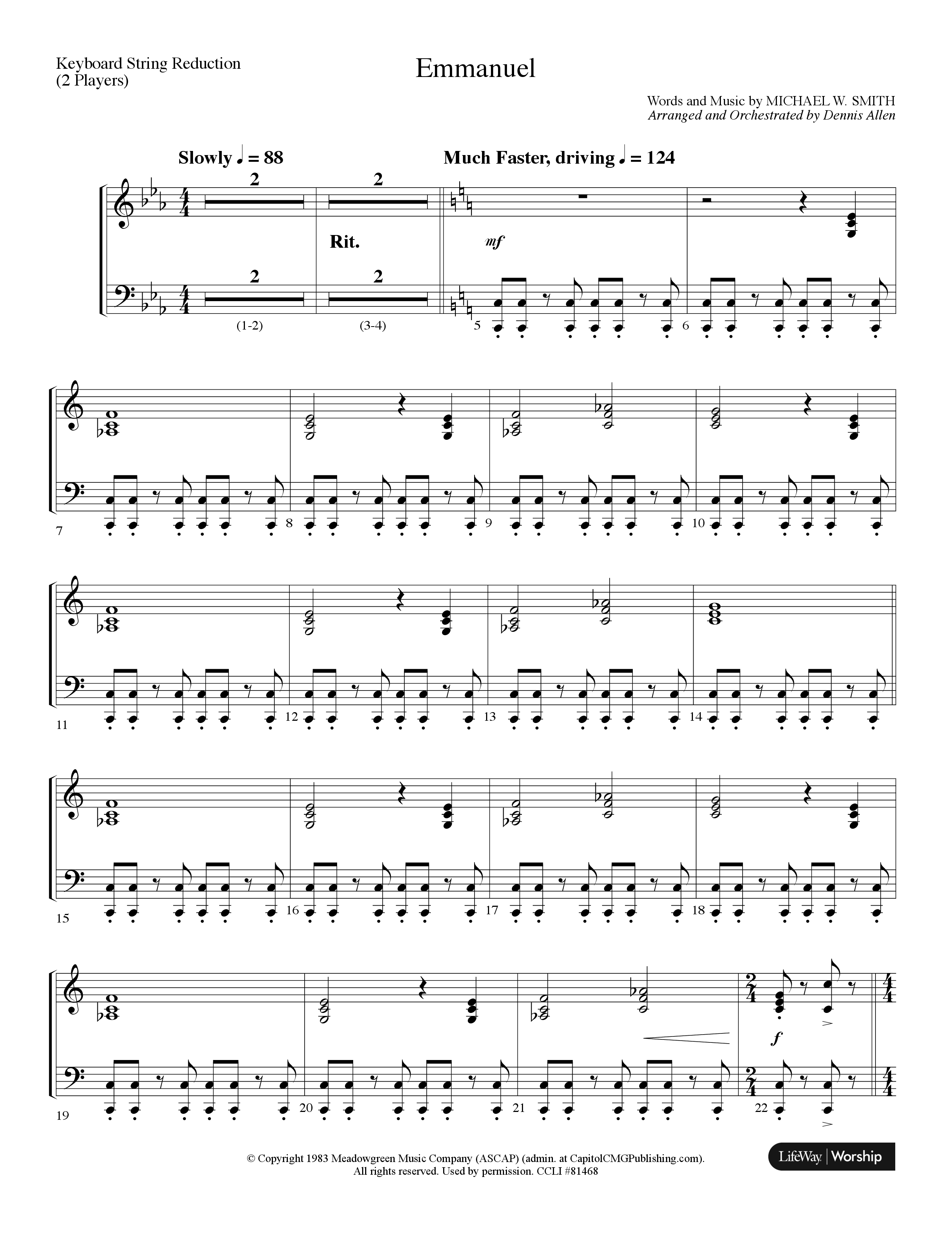 Emmanuel (Choral Anthem SATB) String Reduction (Lifeway Choral / Arr. Dennis Allen)