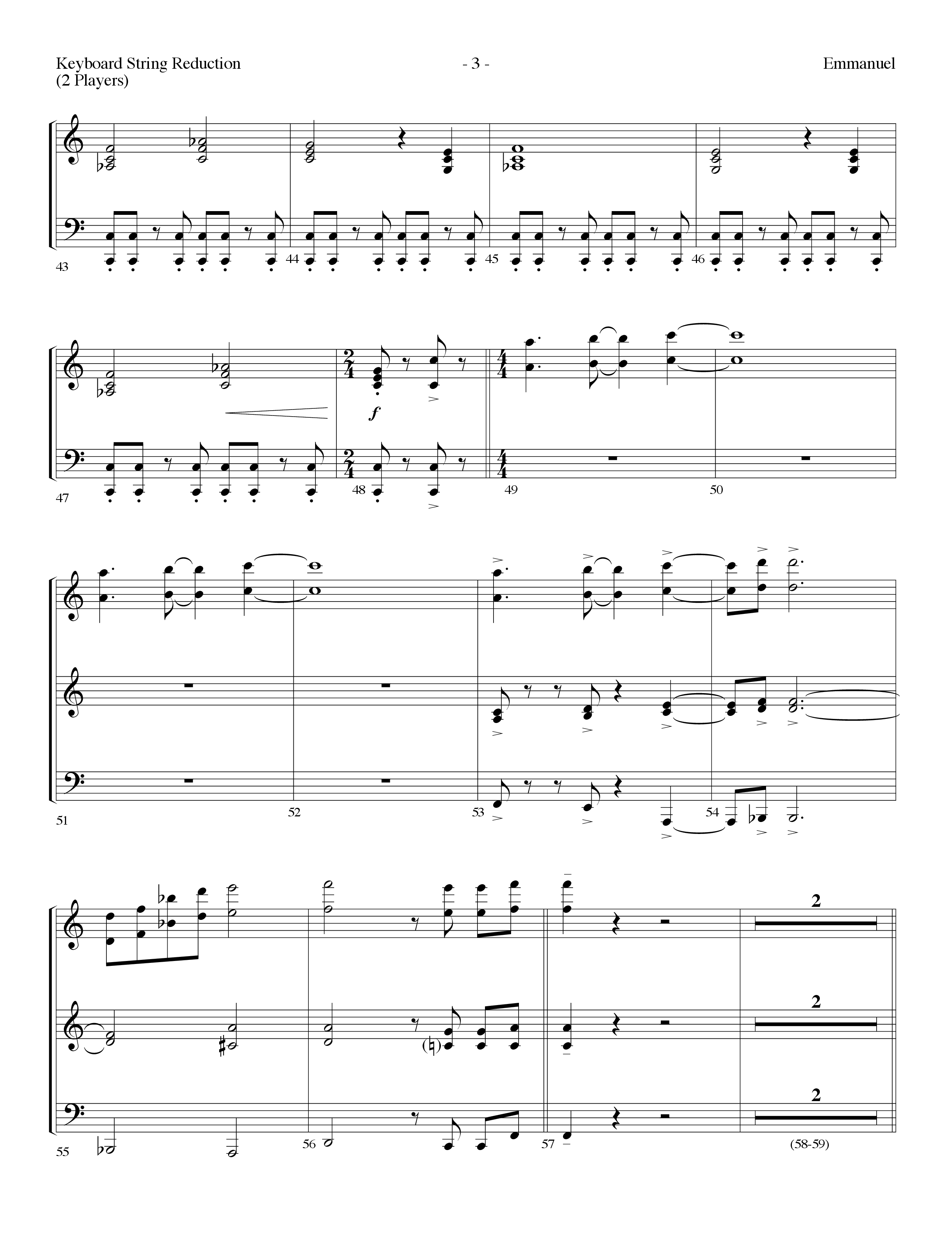 Emmanuel (Choral Anthem SATB) String Reduction (Lifeway Choral / Arr. Dennis Allen)