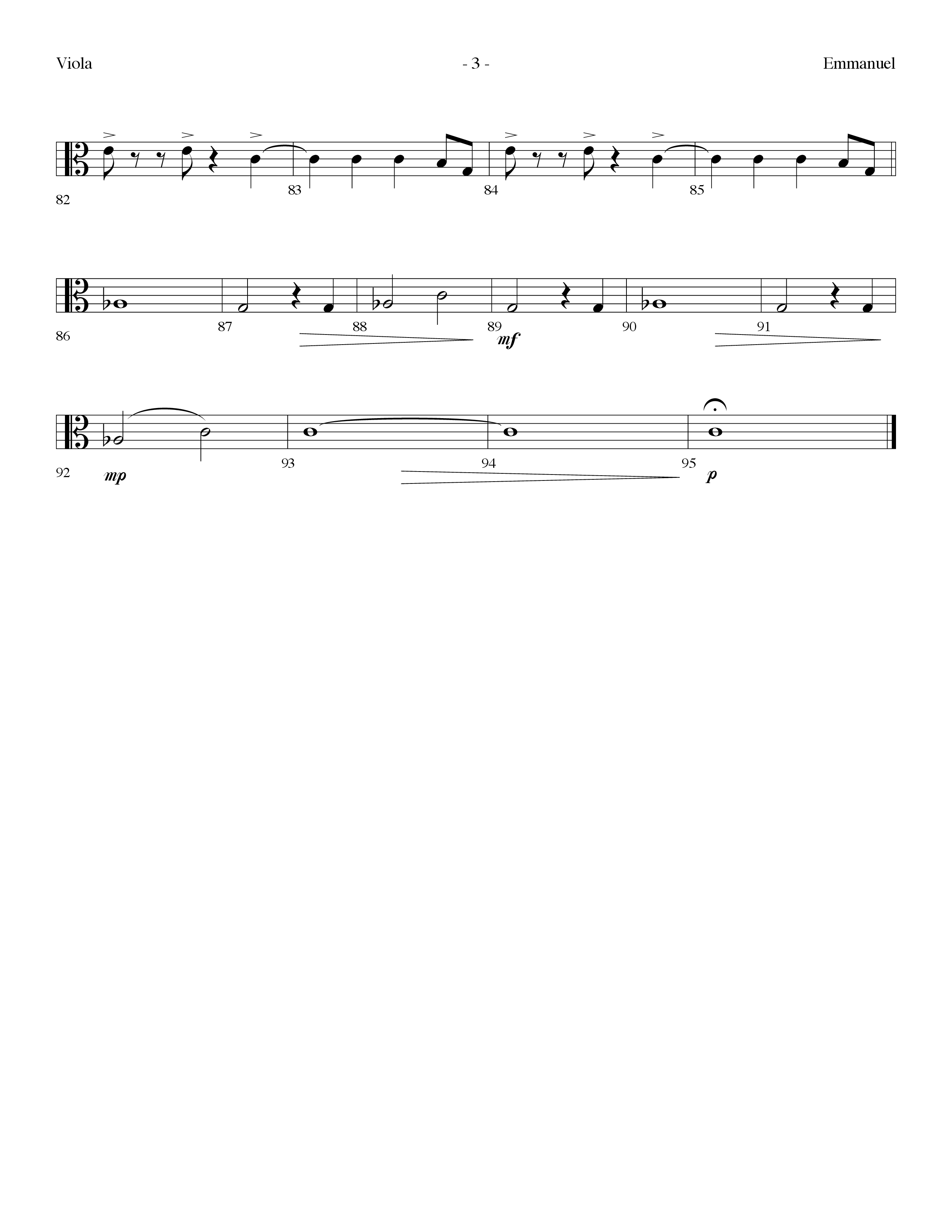 Emmanuel (Choral Anthem SATB) Viola (Lifeway Choral / Arr. Dennis Allen)