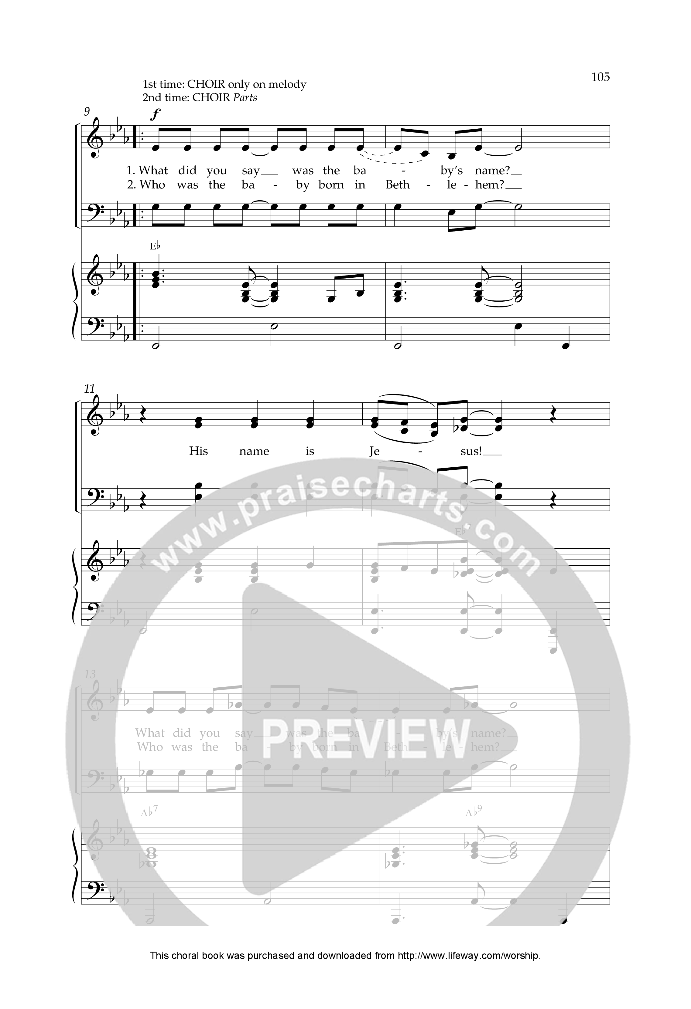 Finale: What Did You Say Was The Baby's Name (with Hark The Herald Angels Sing) (Choral Anthem SATB) Anthem (SATB/Piano) (Lifeway Choral / Arr. Dennis Allen)