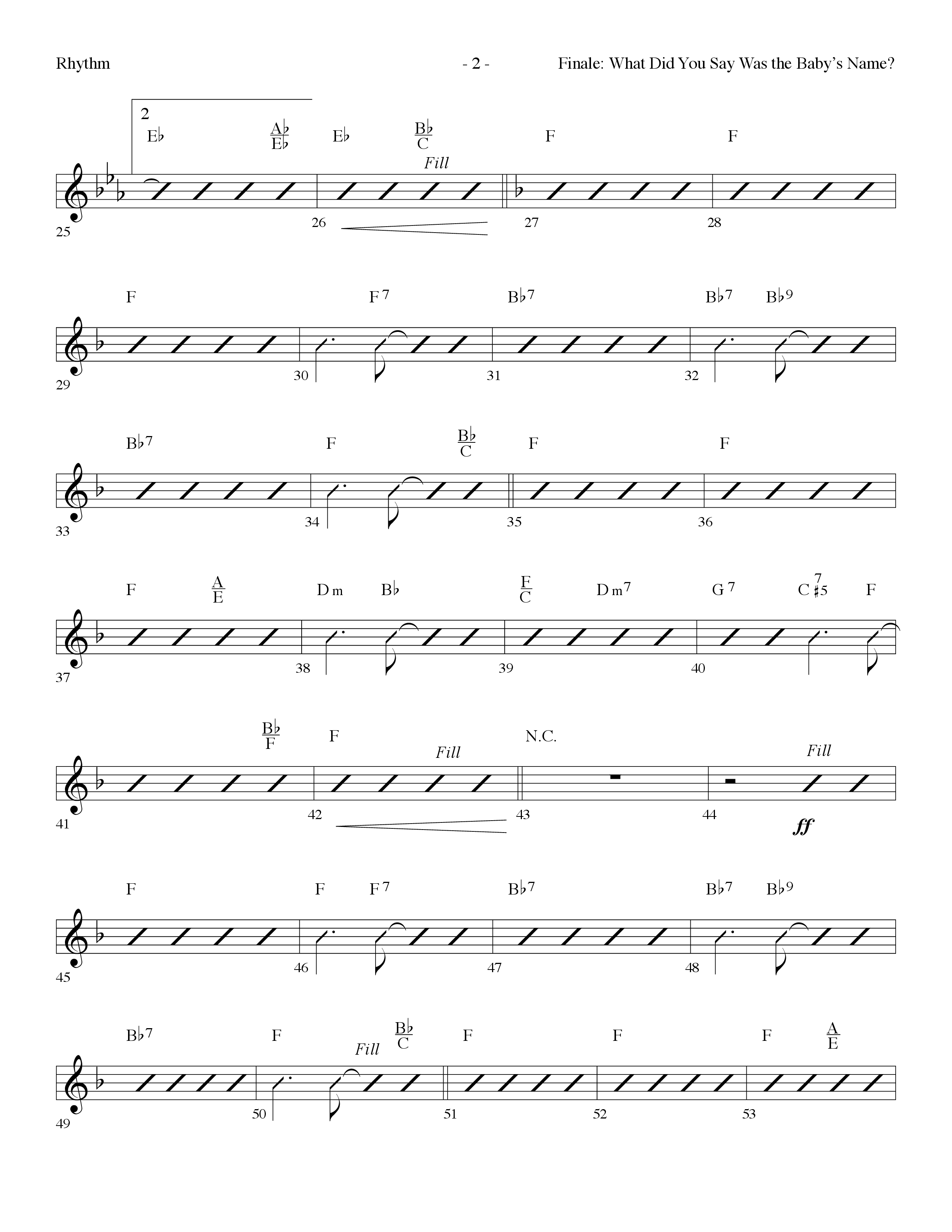 Finale: What Did You Say Was The Baby's Name (with Hark The Herald Angels Sing) (Choral Anthem SATB) Rhythm Chart (Lifeway Choral / Arr. Dennis Allen)