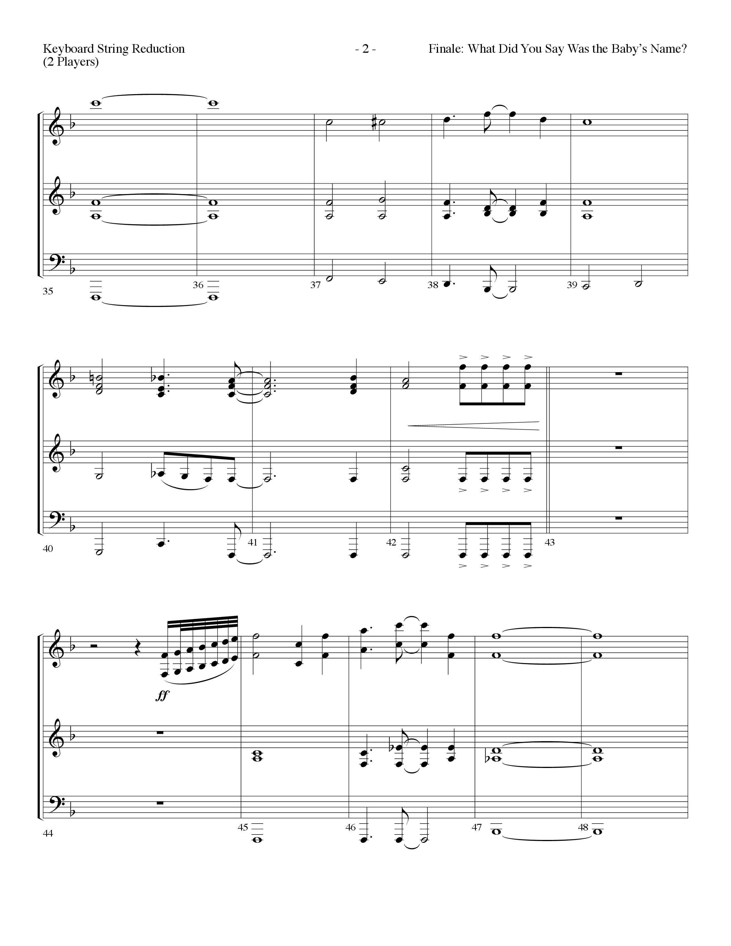 Finale: What Did You Say Was The Baby's Name (with Hark The Herald Angels Sing) (Choral Anthem SATB) String Reduction (Lifeway Choral / Arr. Dennis Allen)