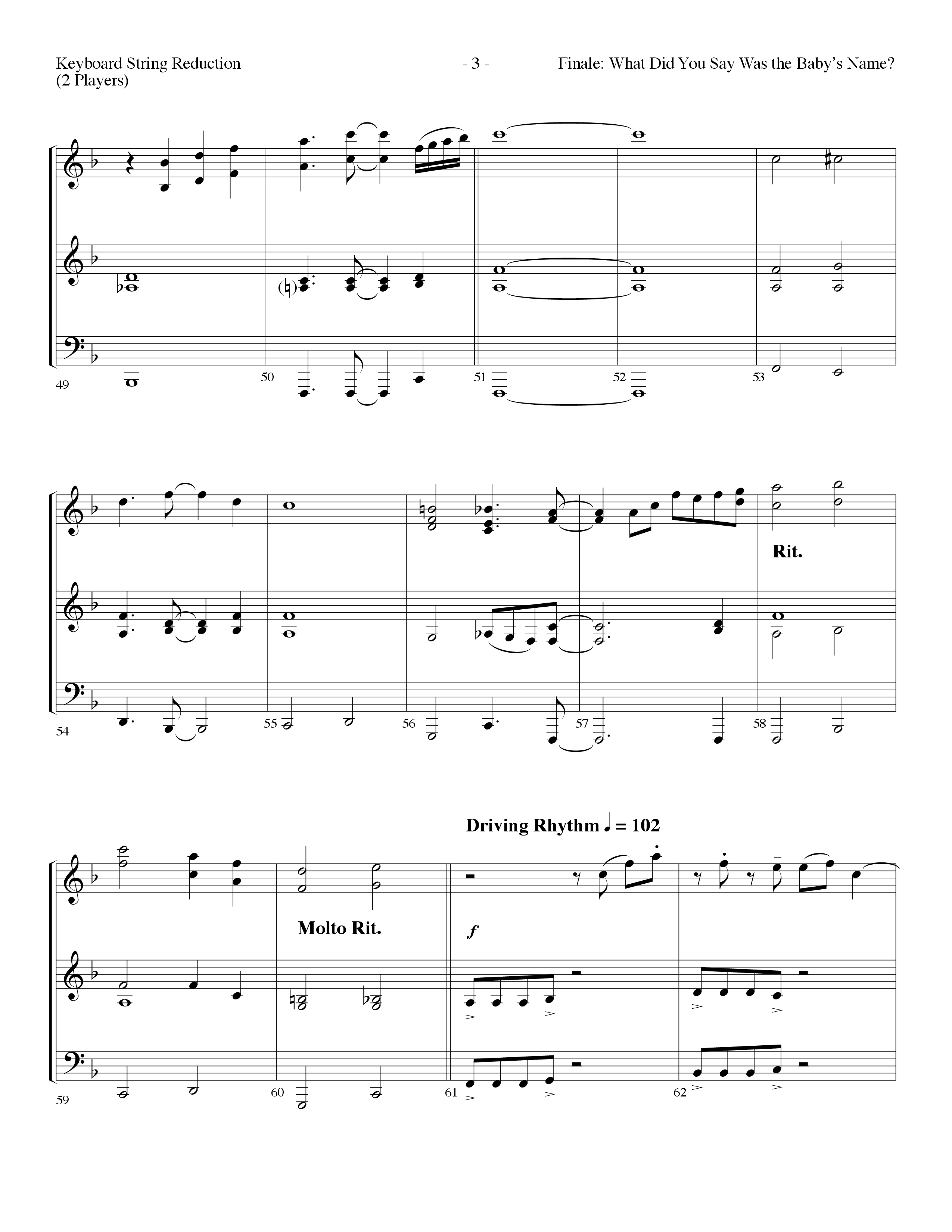 Finale: What Did You Say Was The Baby's Name (with Hark The Herald Angels Sing) (Choral Anthem SATB) String Reduction (Lifeway Choral / Arr. Dennis Allen)