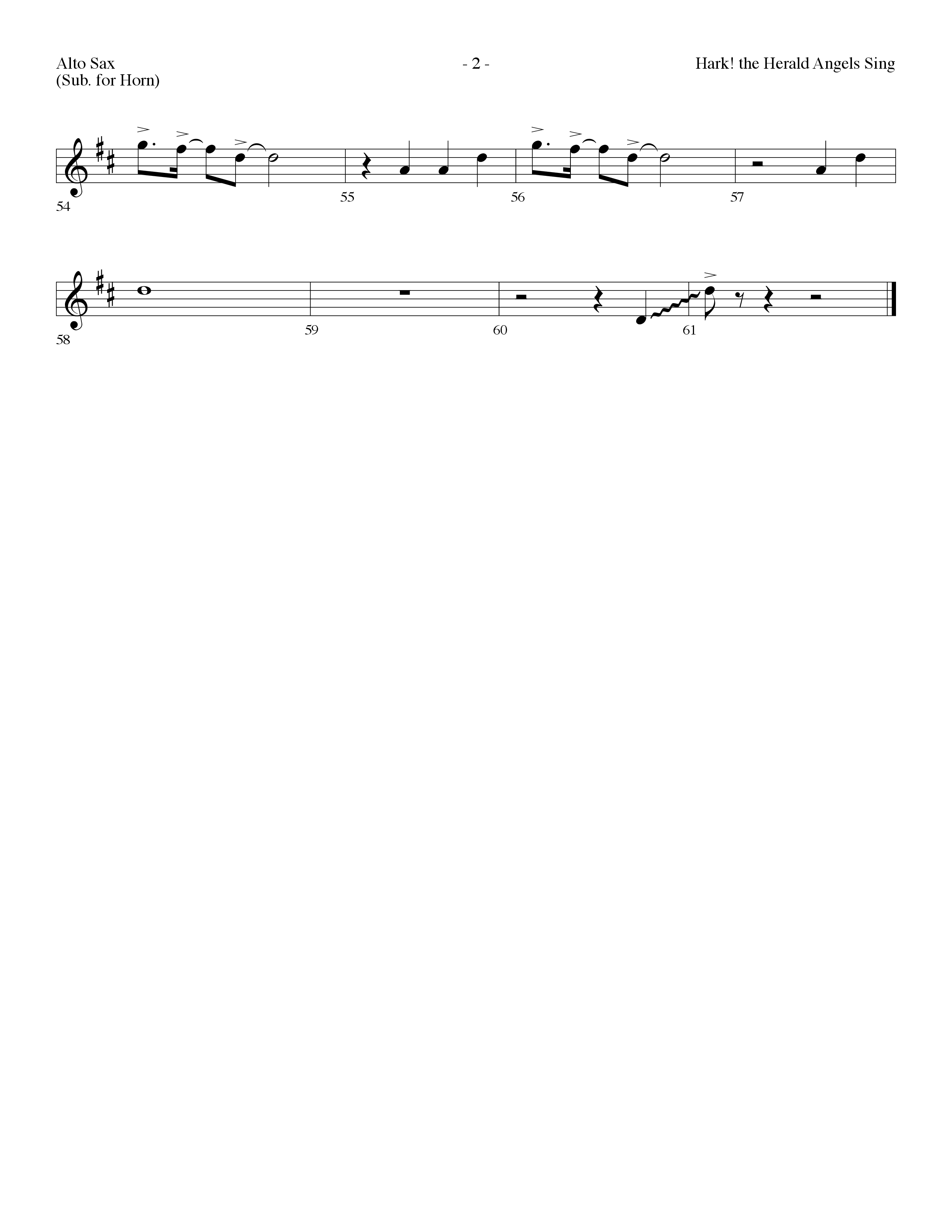 Hark The Herald Angels Sing (Choral Anthem SATB) Alto Sax (Lifeway Choral / Arr. Dennis Allen)