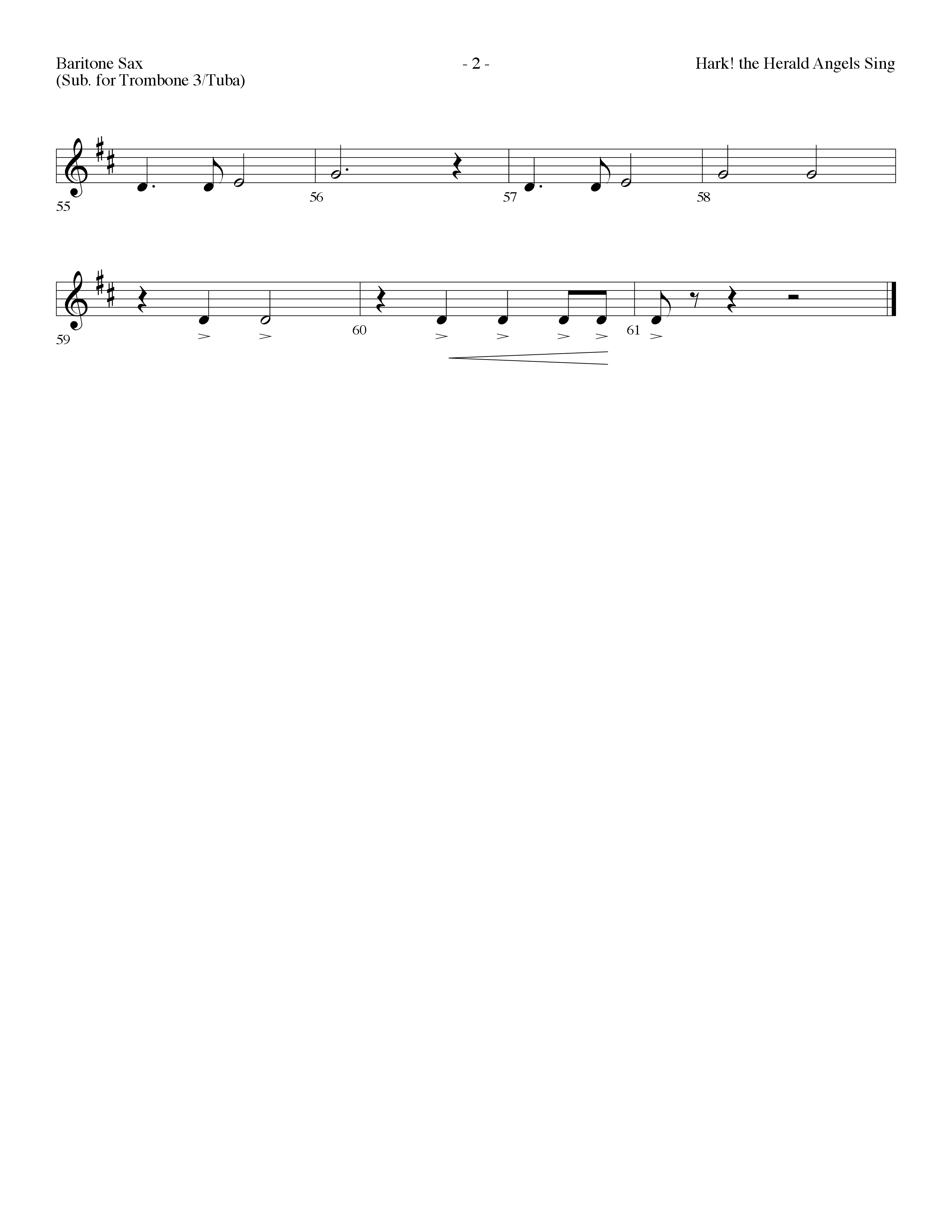 Hark The Herald Angels Sing (Choral Anthem SATB) Bari Sax (Lifeway Choral / Arr. Dennis Allen)