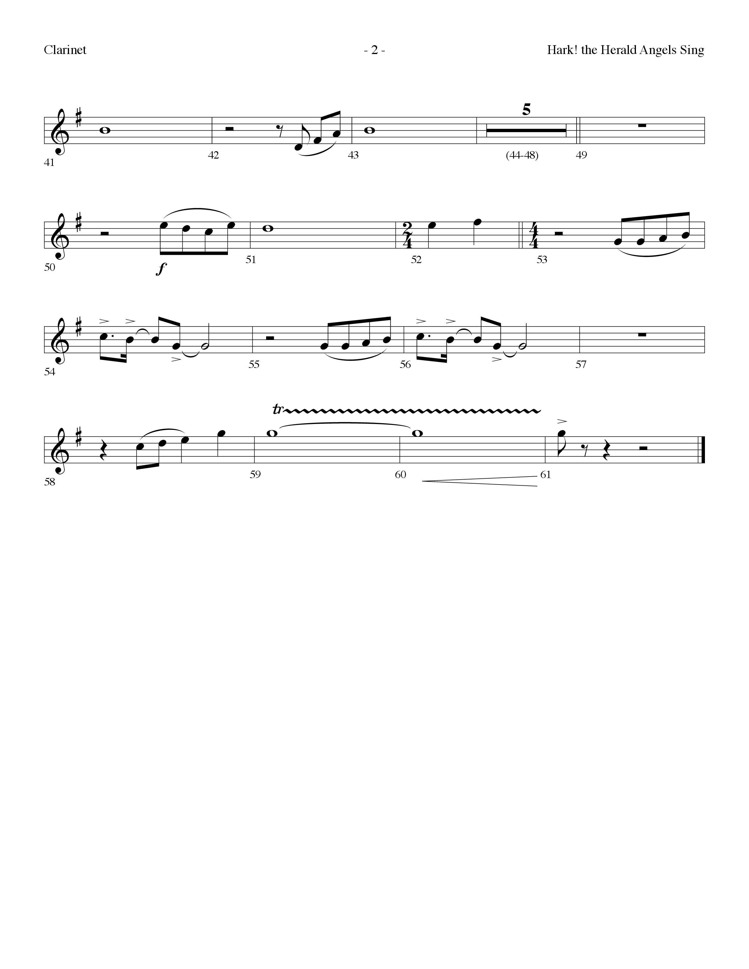 Hark The Herald Angels Sing (Choral Anthem SATB) Clarinet (Lifeway Choral / Arr. Dennis Allen)