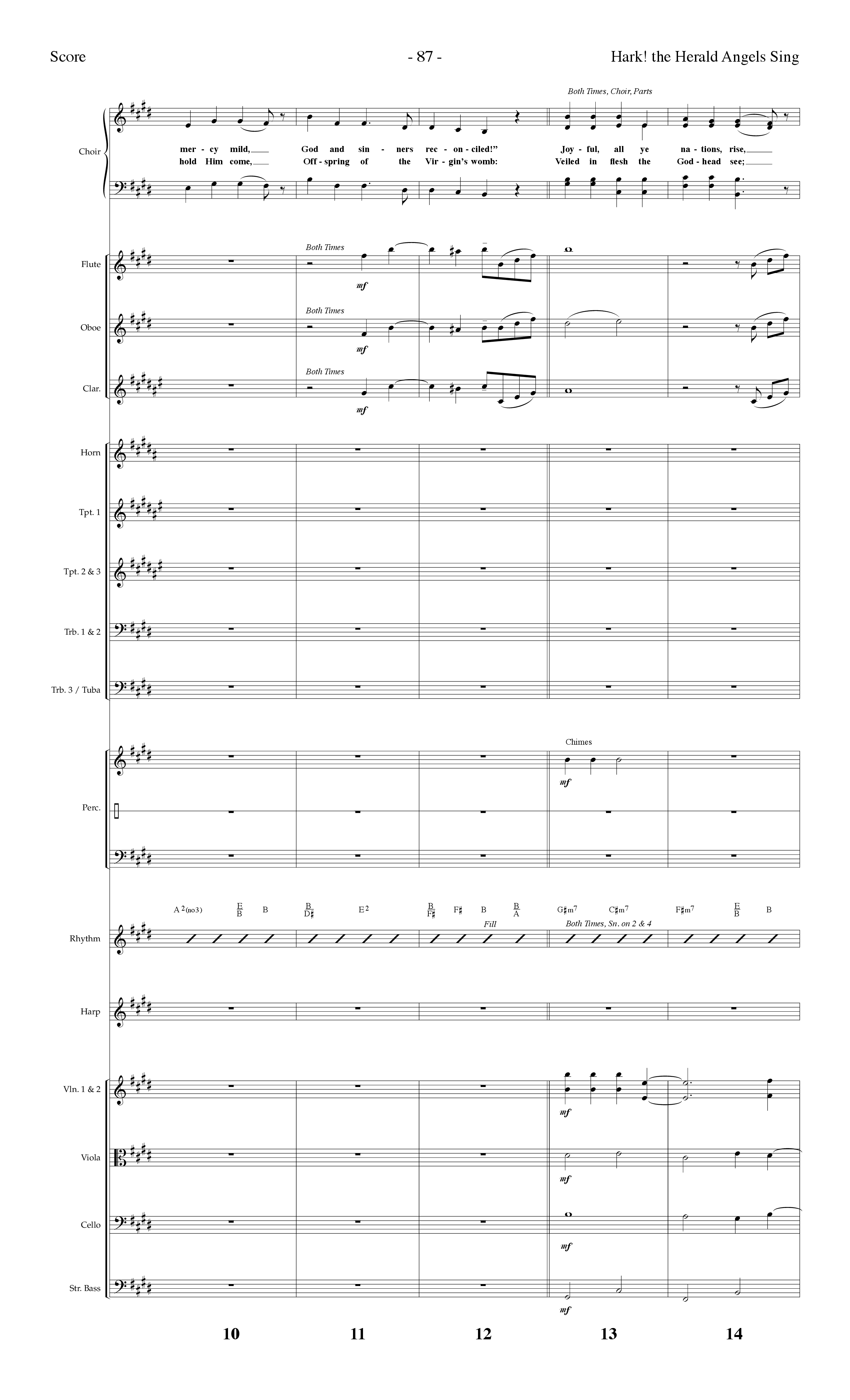 Hark The Herald Angels Sing (Choral Anthem SATB) Orchestration (Lifeway Choral / Arr. Dennis Allen)