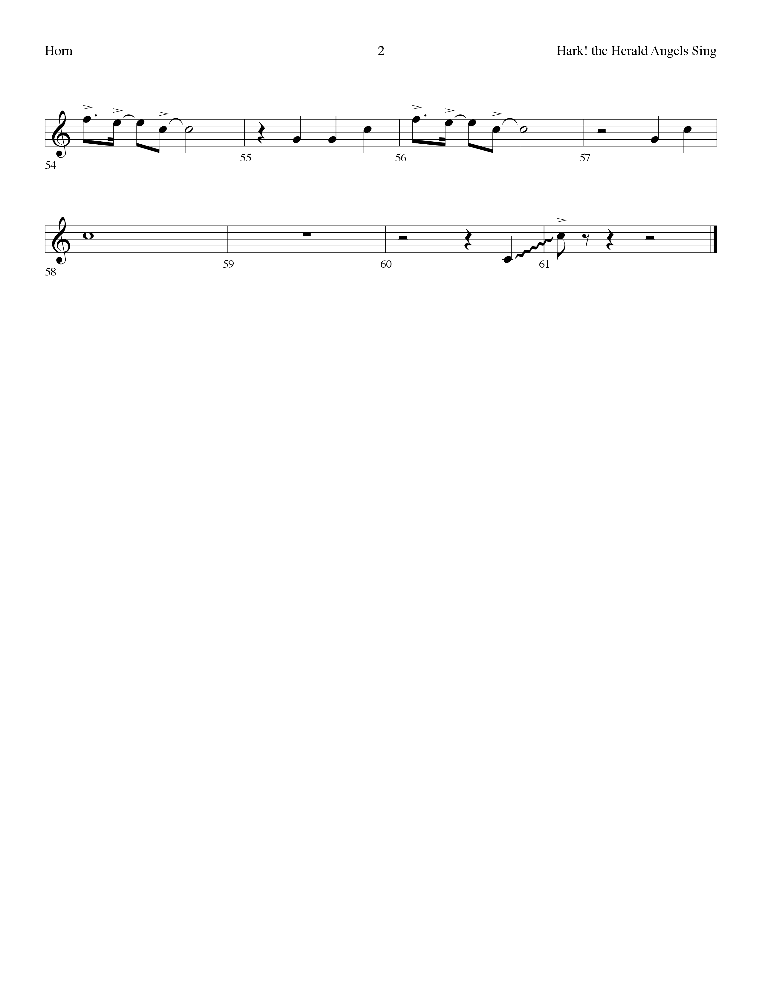 Hark The Herald Angels Sing (Choral Anthem SATB) French Horn (Lifeway Choral / Arr. Dennis Allen)