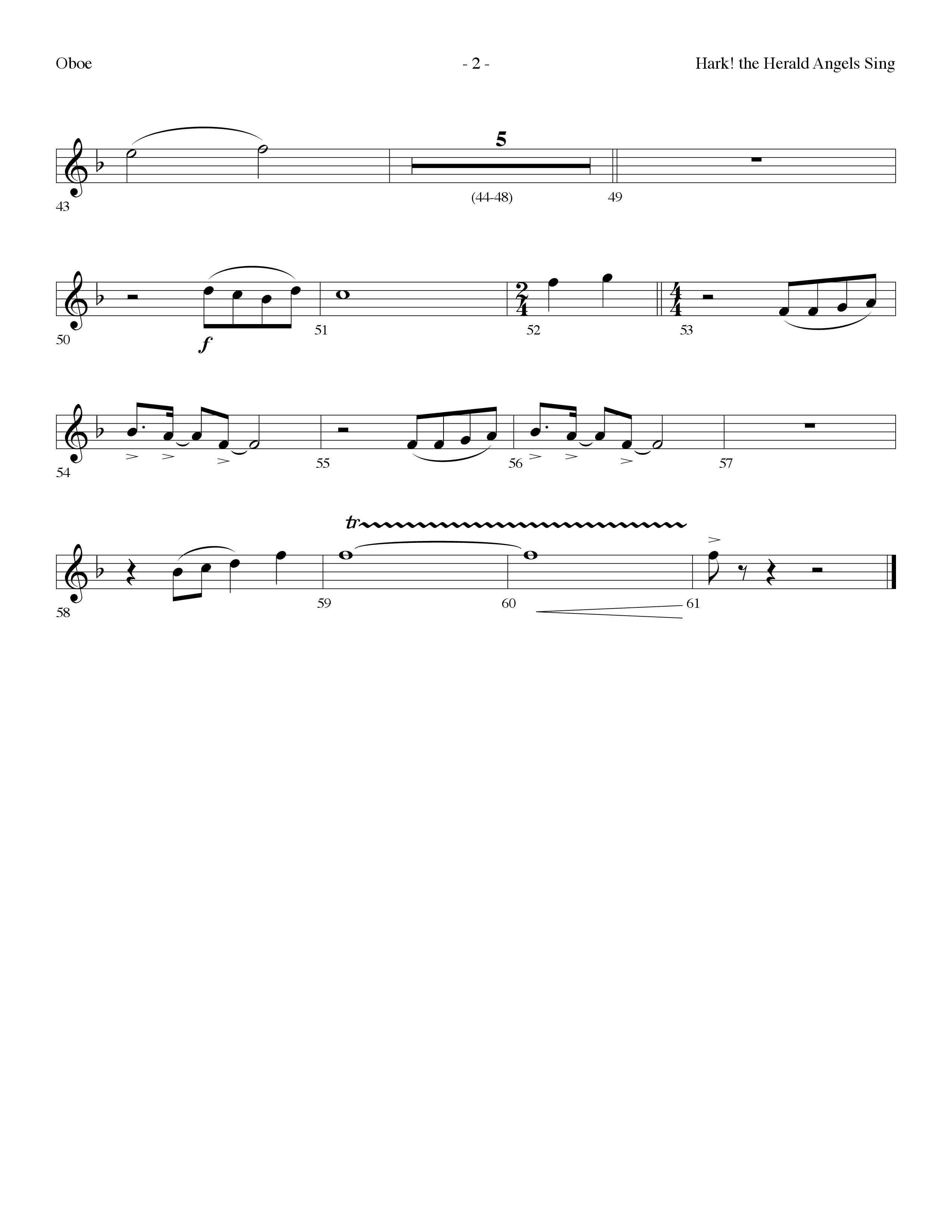 Hark The Herald Angels Sing (Choral Anthem SATB) Oboe (Lifeway Choral / Arr. Dennis Allen)