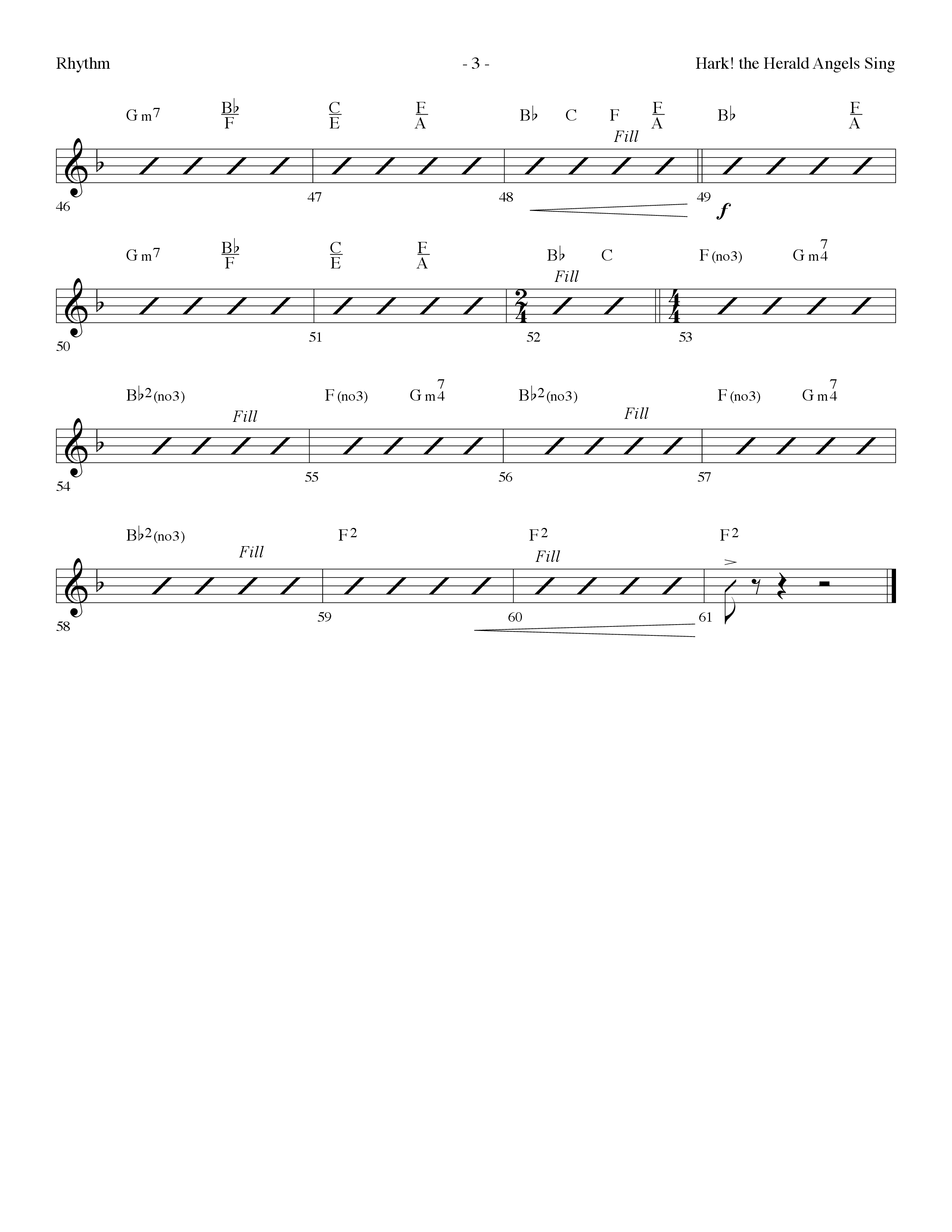 Hark The Herald Angels Sing (Choral Anthem SATB) Rhythm Chart (Lifeway Choral / Arr. Dennis Allen)