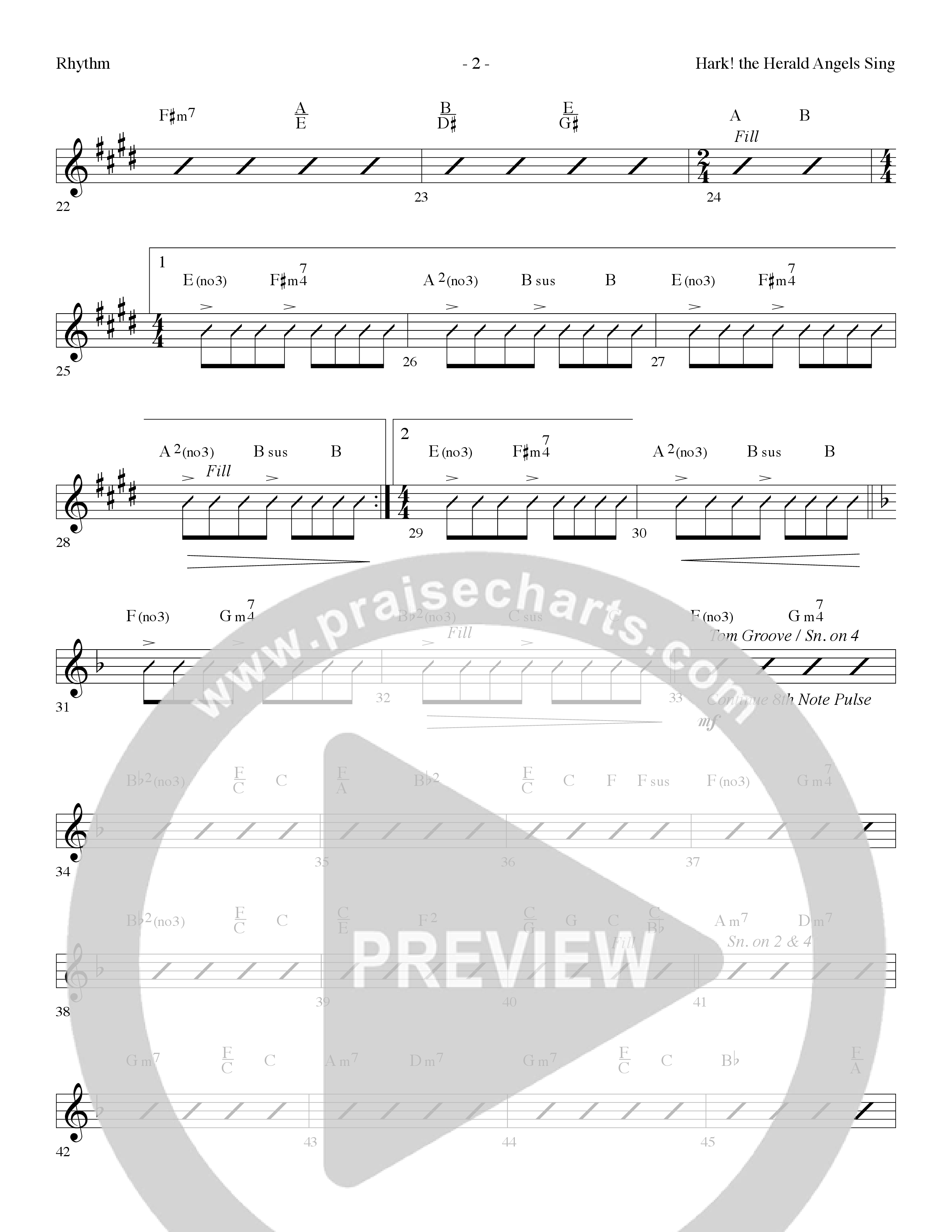 Hark The Herald Angels Sing (Choral Anthem SATB) Lead Melody & Rhythm (Lifeway Choral / Arr. Dennis Allen)