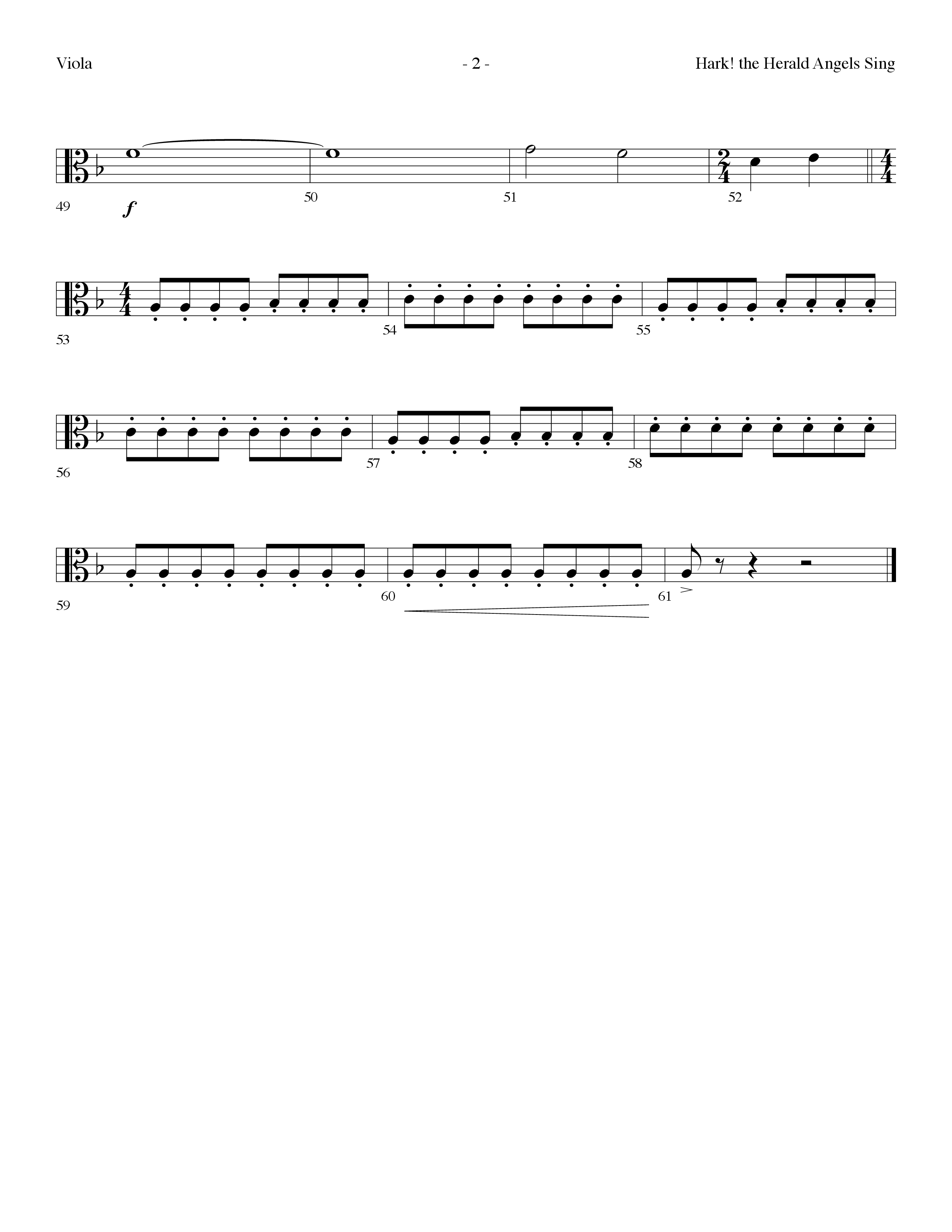 Hark The Herald Angels Sing (Choral Anthem SATB) Viola (Lifeway Choral / Arr. Dennis Allen)