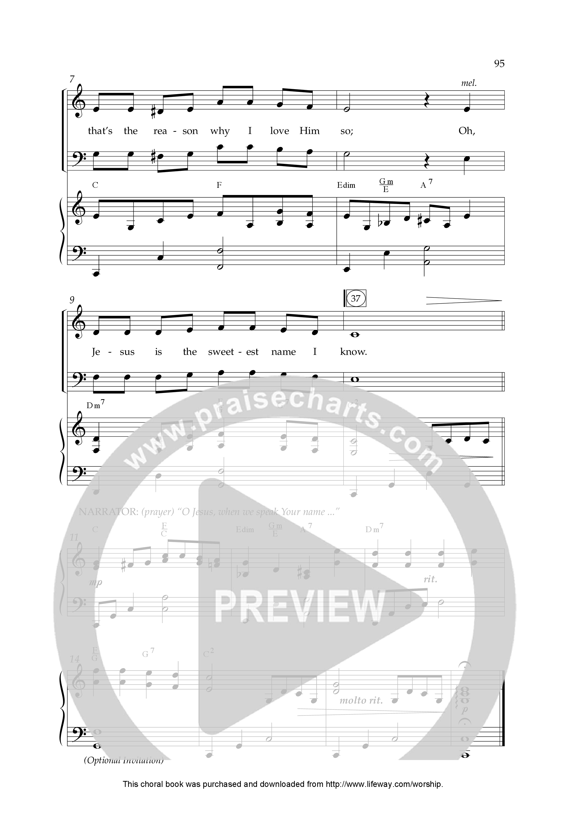 Jesus Is The Sweetest Name I Know (Choral Anthem SATB) Anthem (SATB/Piano) (Lifeway Choral / Arr. Dennis Allen)