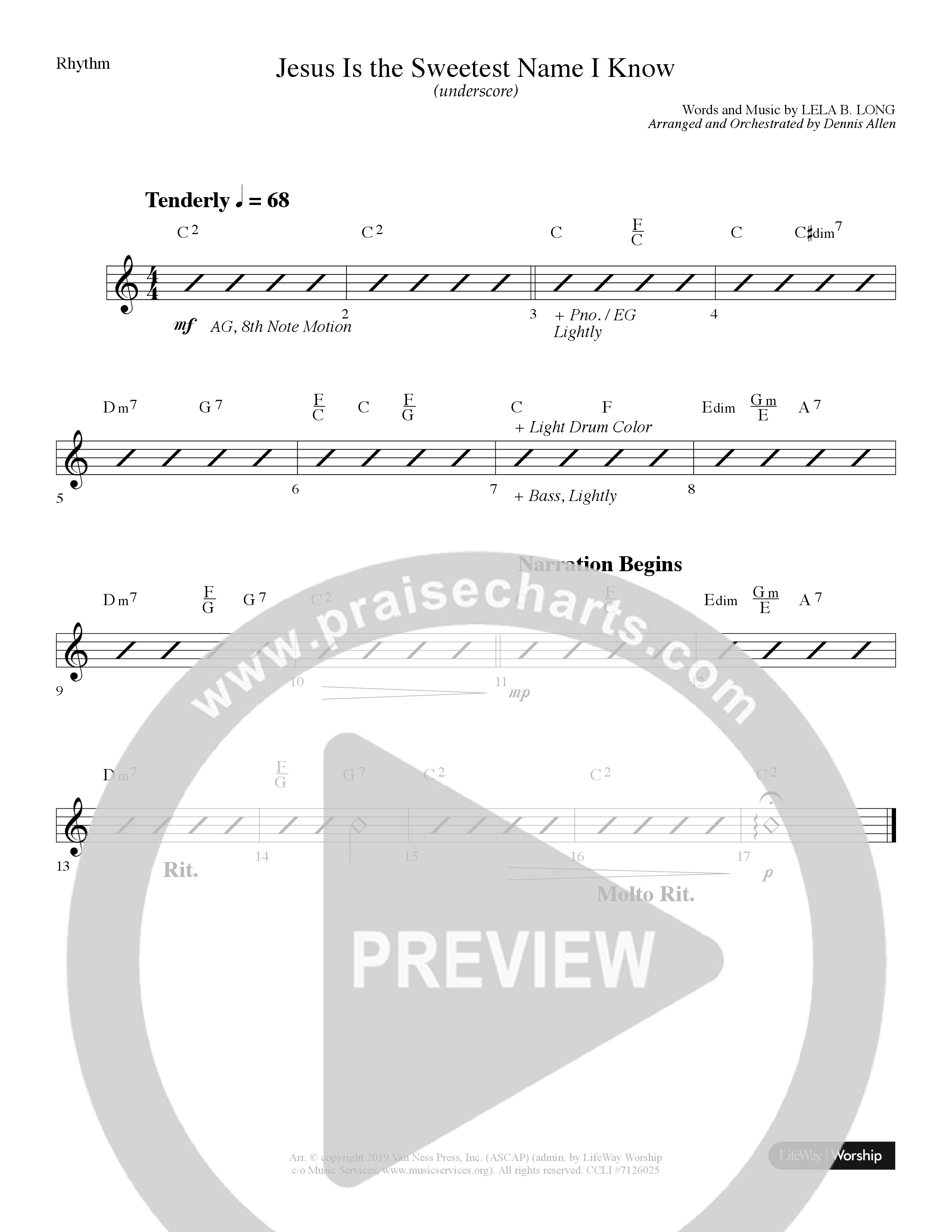 Jesus Is The Sweetest Name I Know (Choral Anthem SATB) Lead Melody & Rhythm (Lifeway Choral / Arr. Dennis Allen)