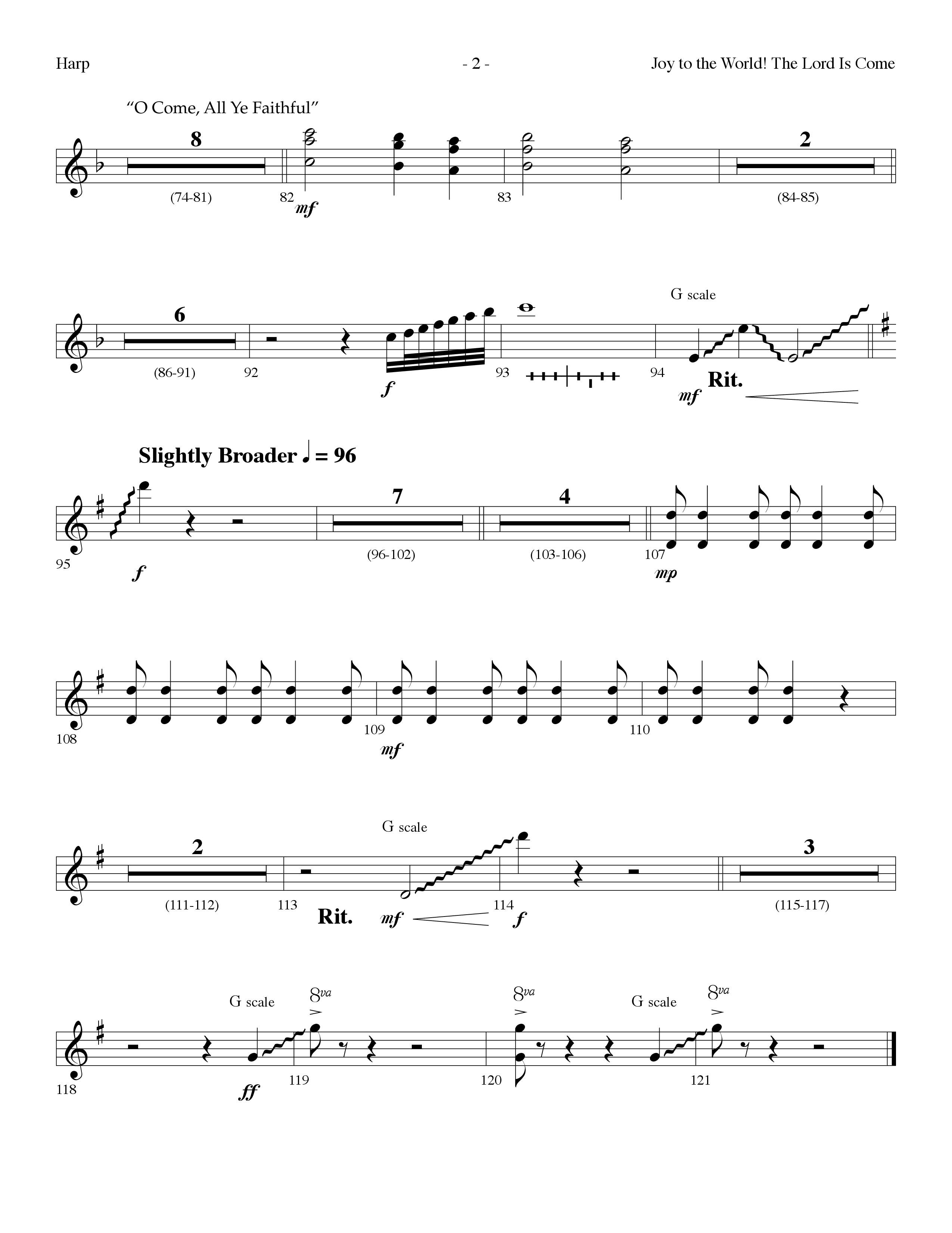 Joy To The World The Lord Is Come (with O Come All Ye Faithful) (Choral Anthem SATB) Harp (Lifeway Choral / Arr. Dennis Allen)