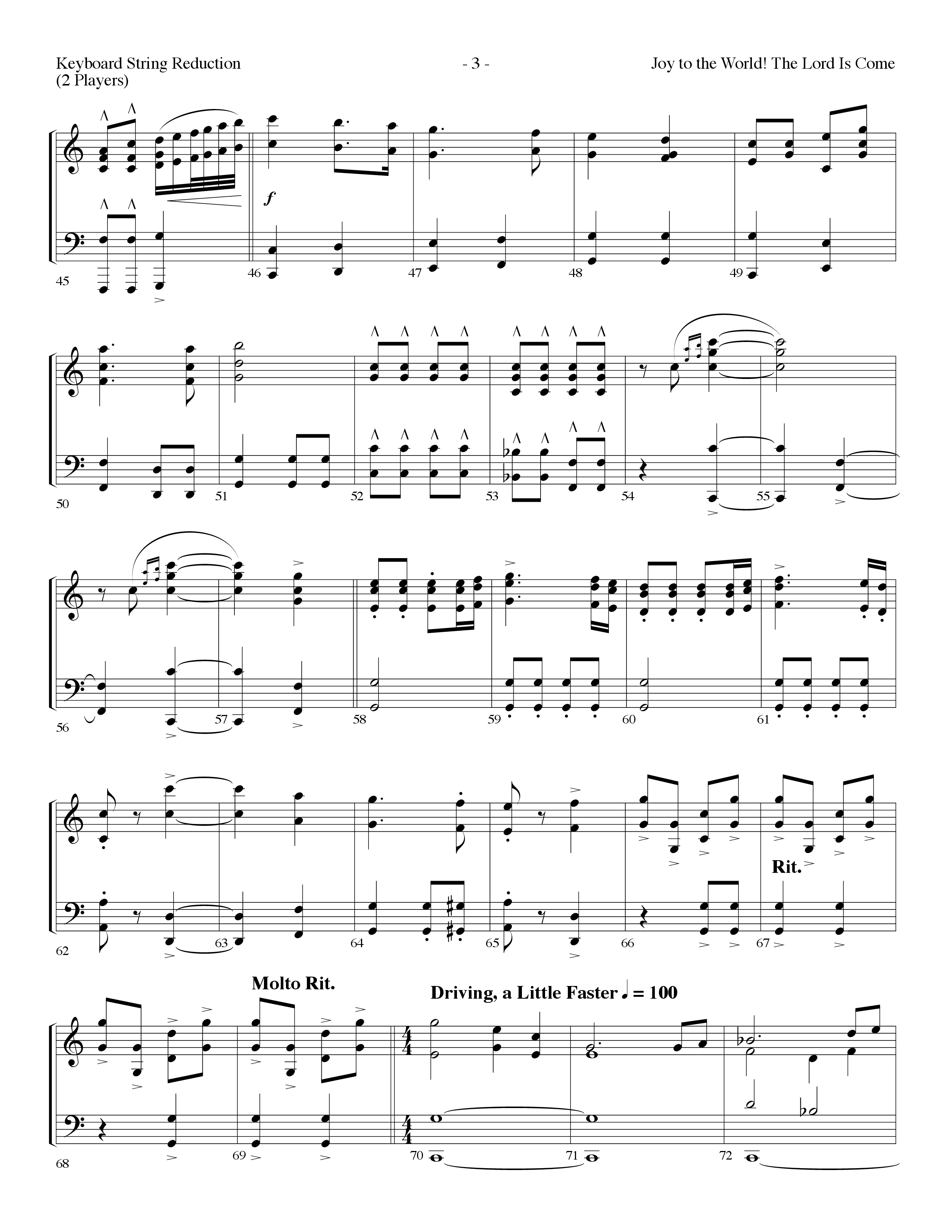 Joy To The World The Lord Is Come (with O Come All Ye Faithful) (Choral Anthem SATB) String Reduction (Lifeway Choral / Arr. Dennis Allen)