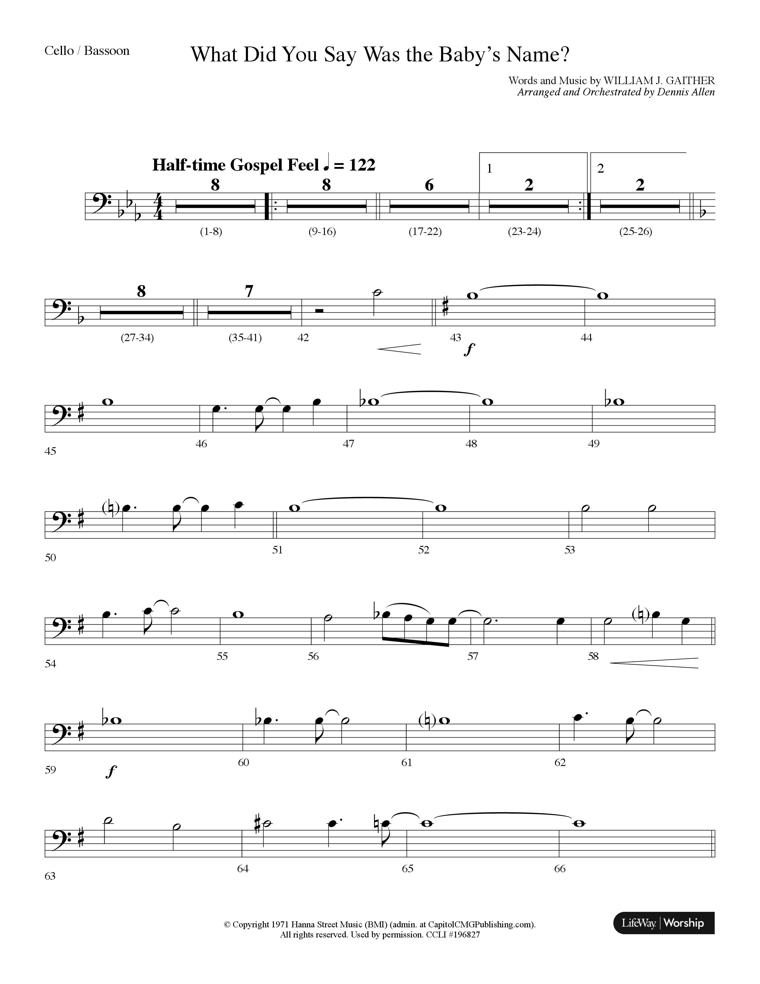 What Did You Say Was The Baby's Name (with Hark The Herald Angels Sing) (Choral Anthem SATB) Cello (Lifeway Choral / Arr. Dennis Allen)