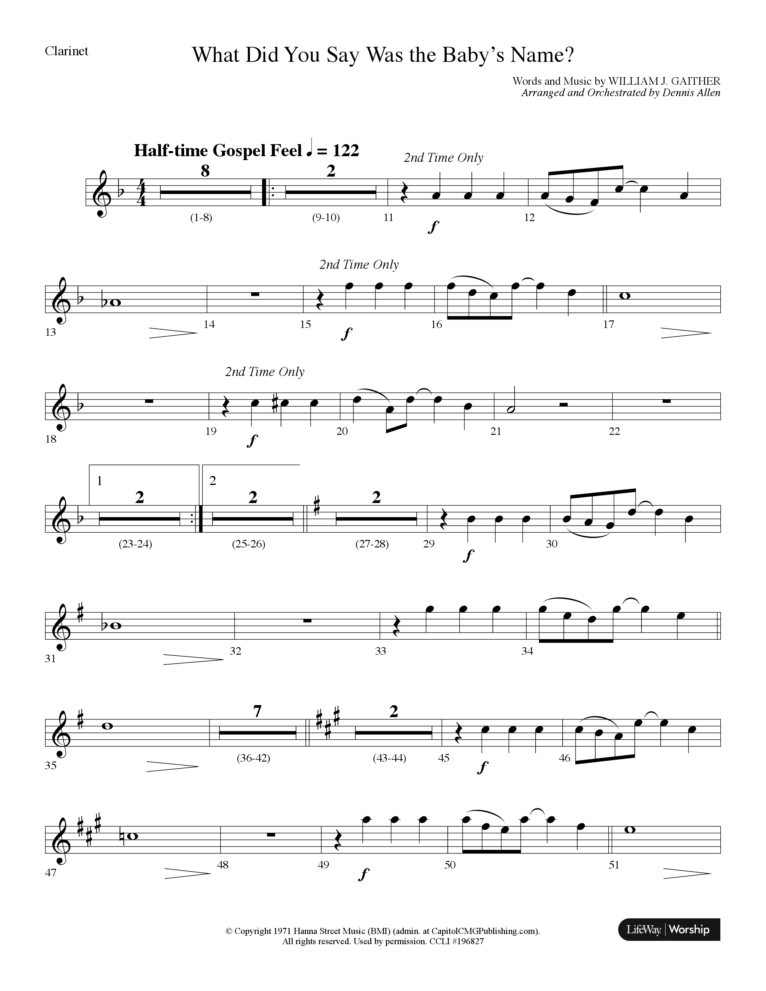 What Did You Say Was The Baby's Name (with Hark The Herald Angels Sing) (Choral Anthem SATB) Clarinet (Lifeway Choral / Arr. Dennis Allen)