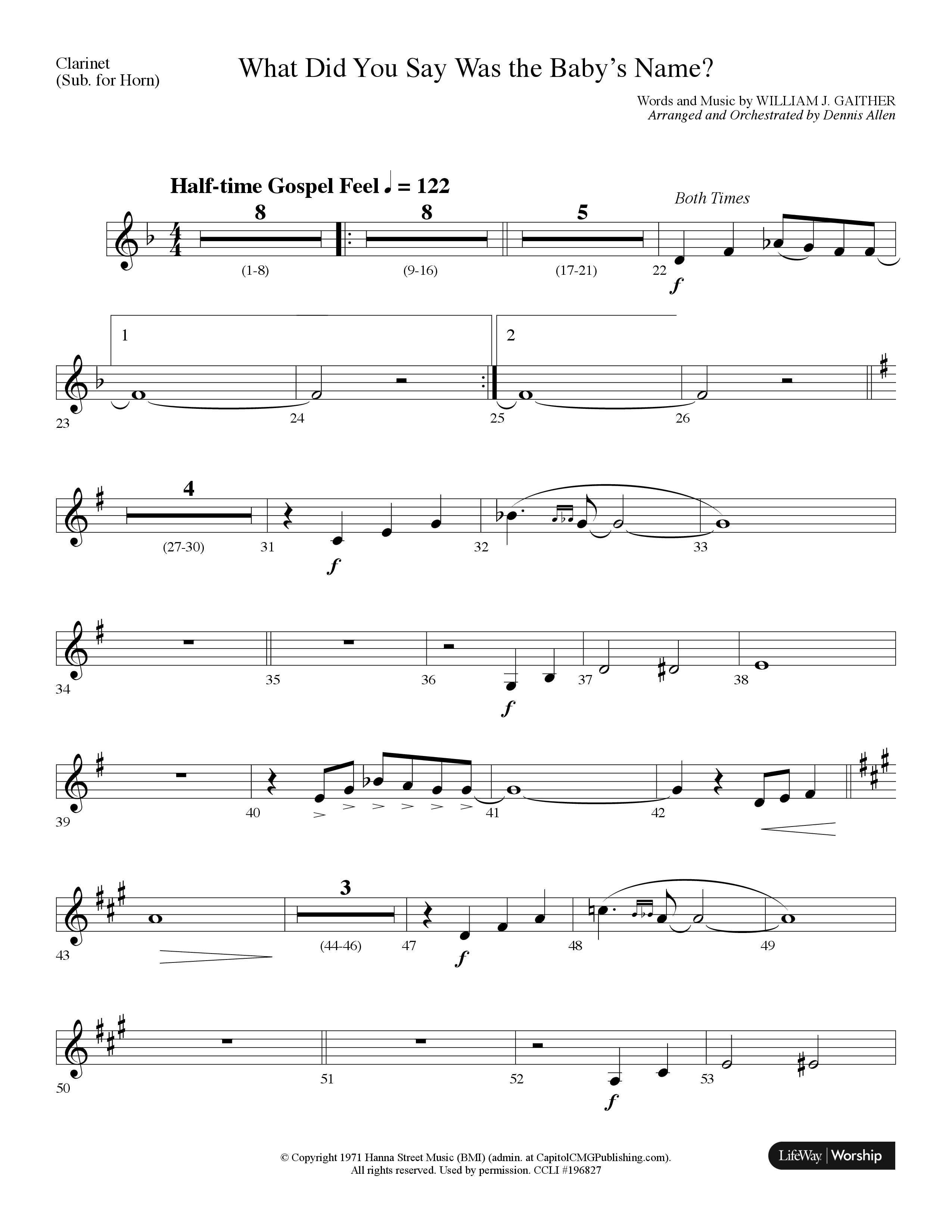 What Did You Say Was The Baby's Name (with Hark The Herald Angels Sing) (Choral Anthem SATB) Clarinet (Lifeway Choral / Arr. Dennis Allen)