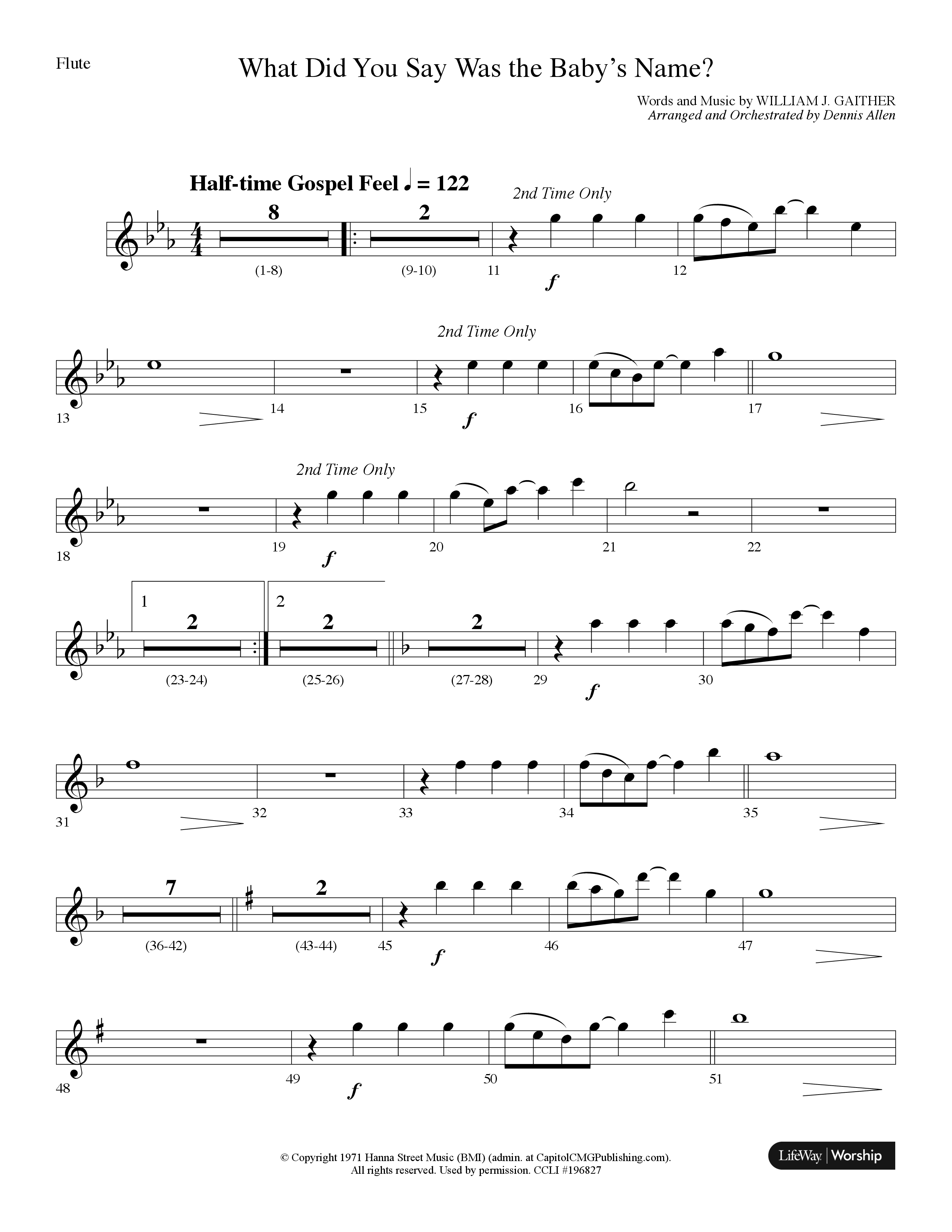What Did You Say Was The Baby's Name (with Hark The Herald Angels Sing) (Choral Anthem SATB) Flute (Lifeway Choral / Arr. Dennis Allen)