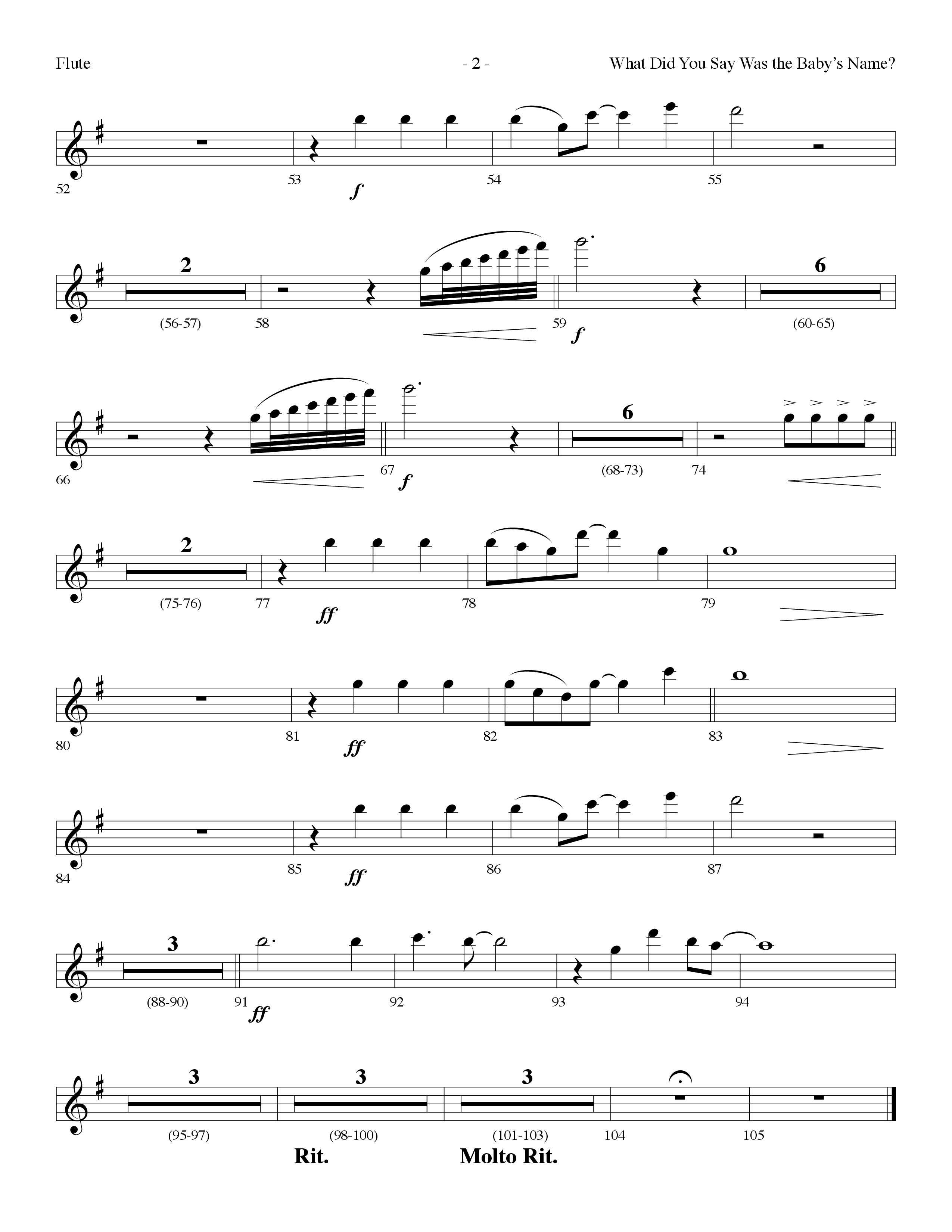 What Did You Say Was The Baby's Name (with Hark The Herald Angels Sing) (Choral Anthem SATB) Flute (Lifeway Choral / Arr. Dennis Allen)
