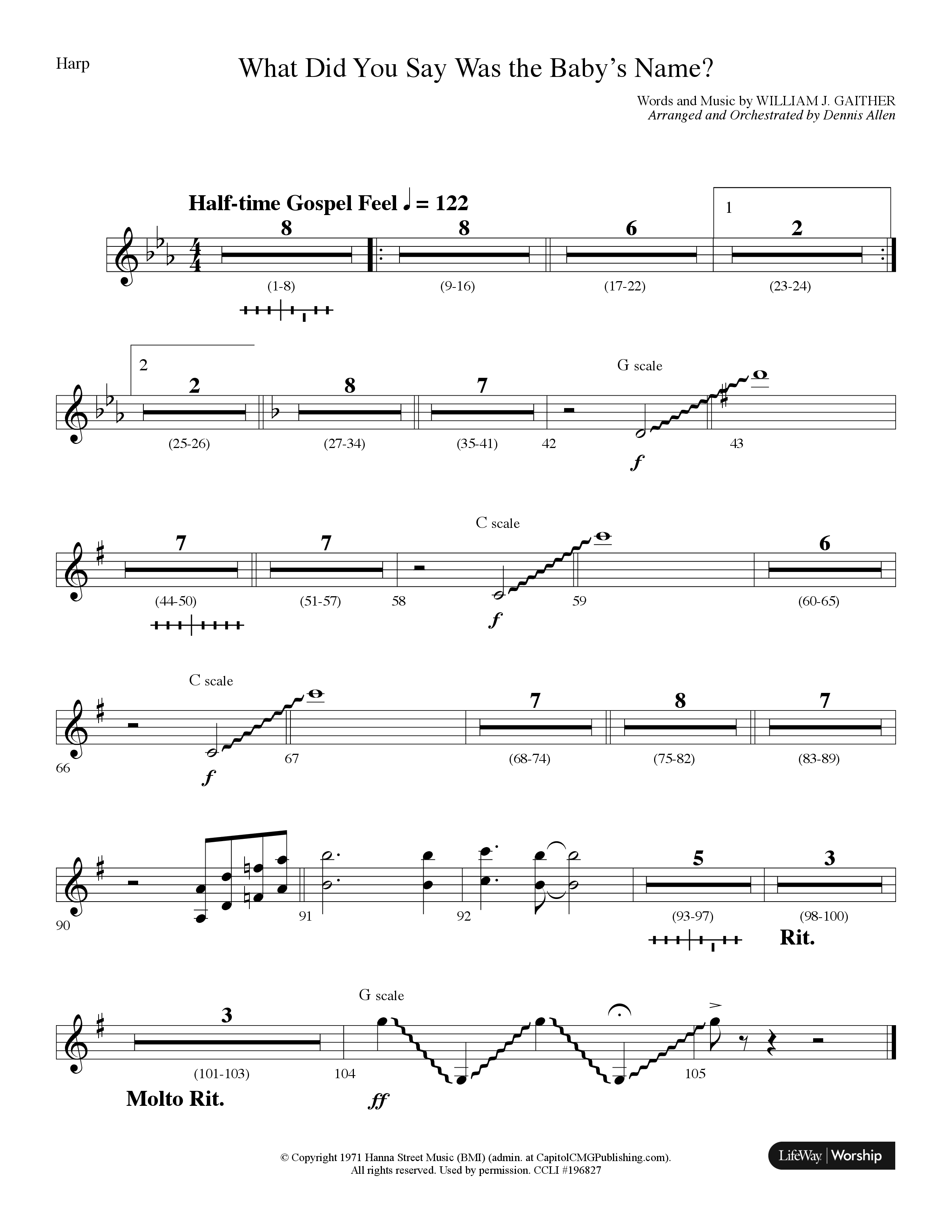 What Did You Say Was The Baby's Name (with Hark The Herald Angels Sing) (Choral Anthem SATB) Harp (Lifeway Choral / Arr. Dennis Allen)