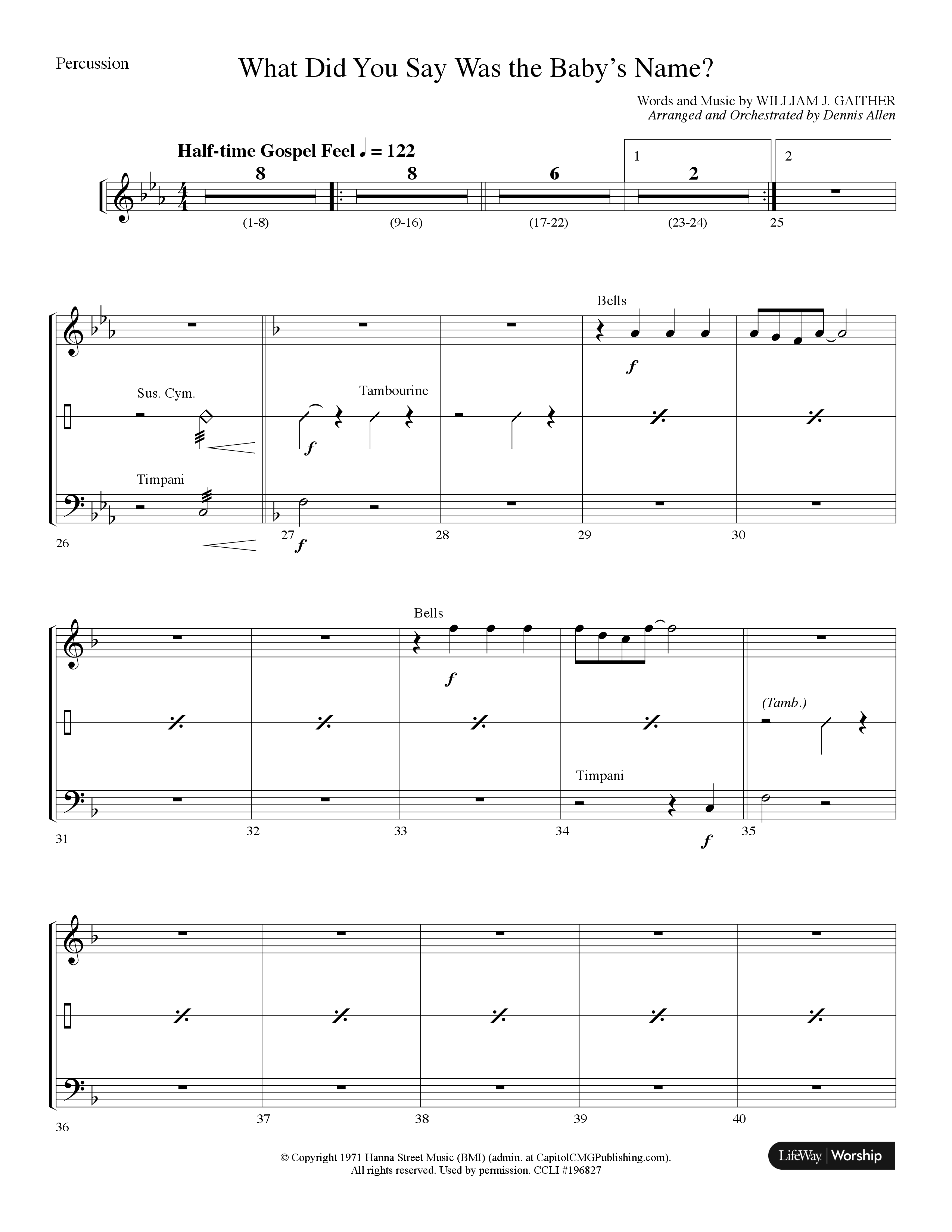 What Did You Say Was The Baby's Name (with Hark The Herald Angels Sing) (Choral Anthem SATB) Percussion (Lifeway Choral / Arr. Dennis Allen)