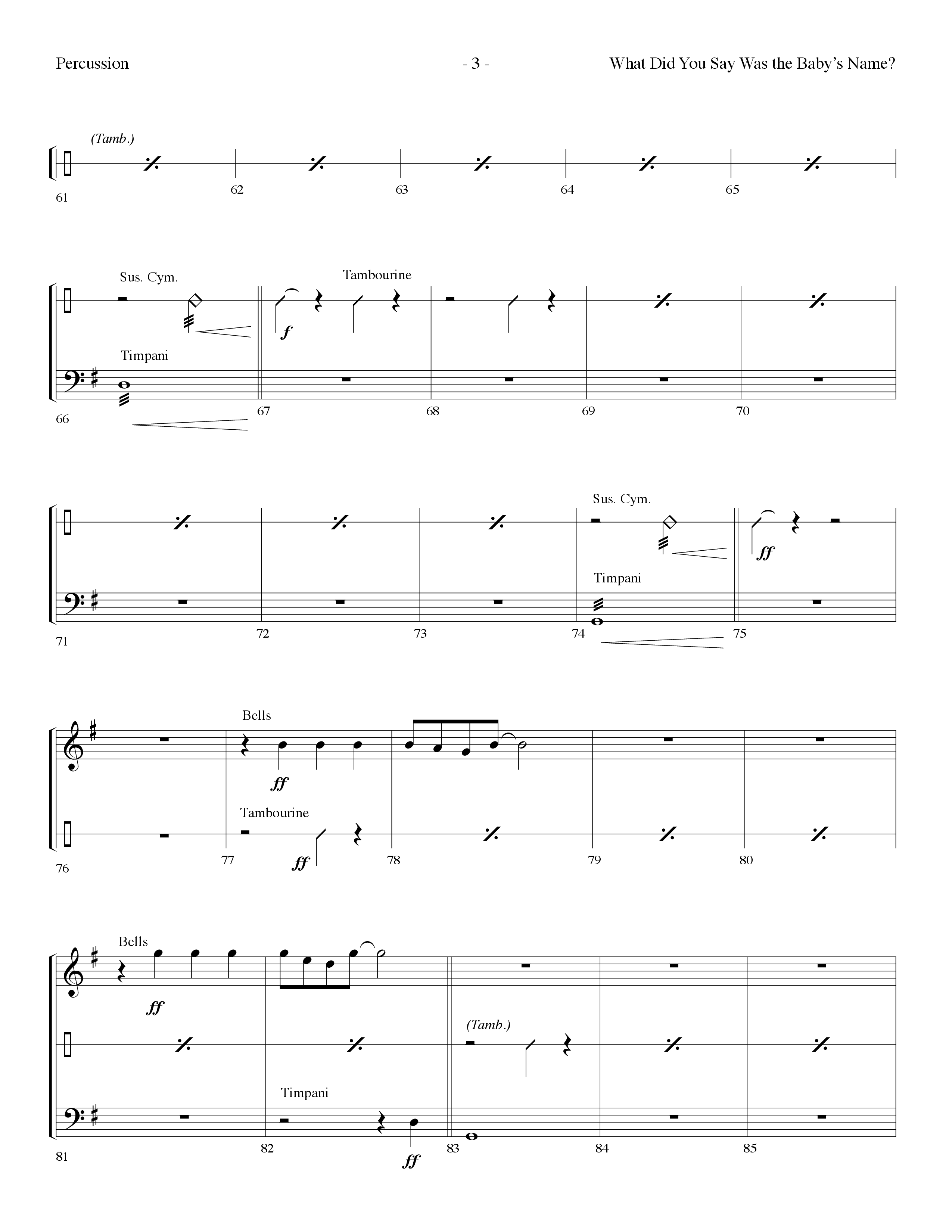 What Did You Say Was The Baby's Name (with Hark The Herald Angels Sing) (Choral Anthem SATB) Percussion (Lifeway Choral / Arr. Dennis Allen)
