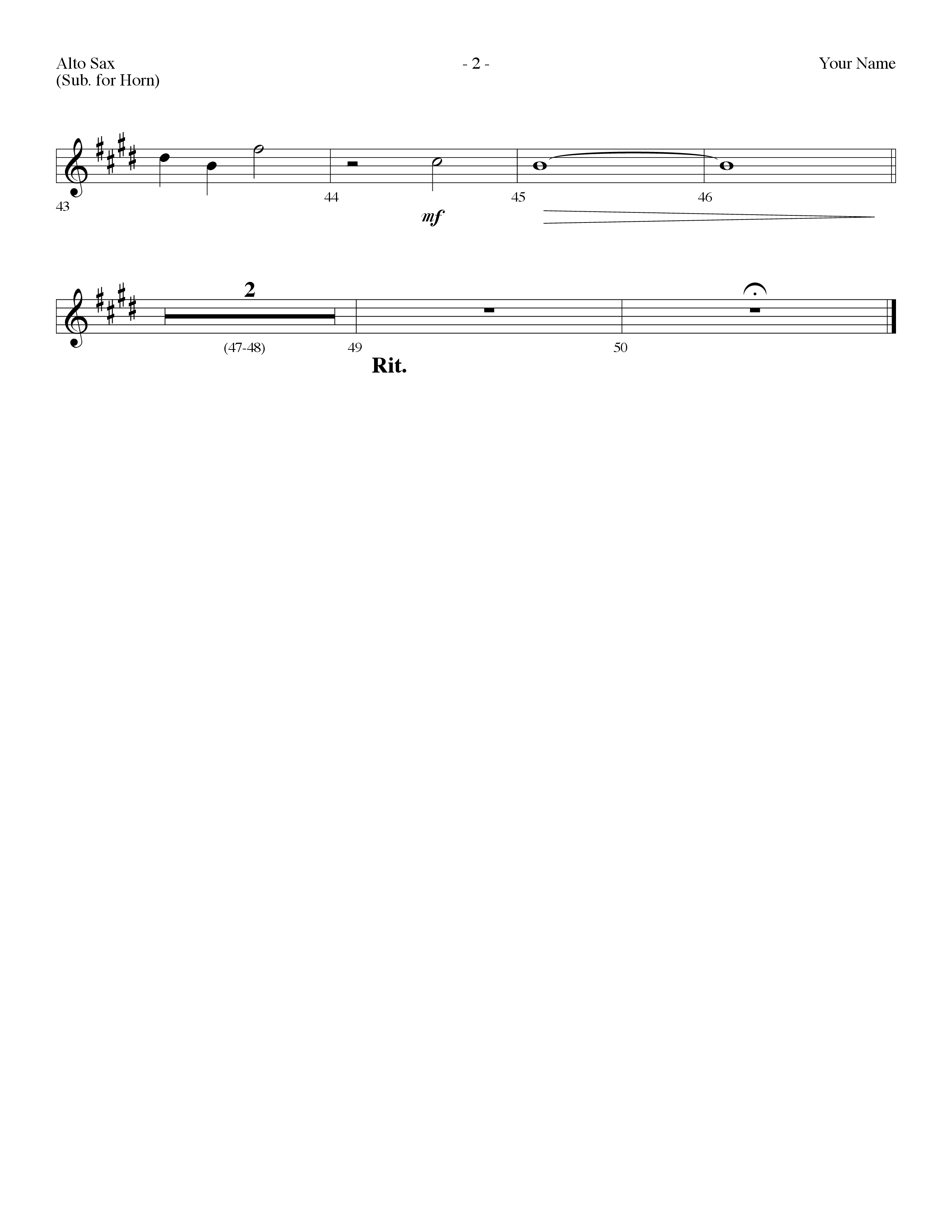 Your Name (Choral Anthem SATB) Alto Sax (Lifeway Choral / Arr. Dennis Allen)