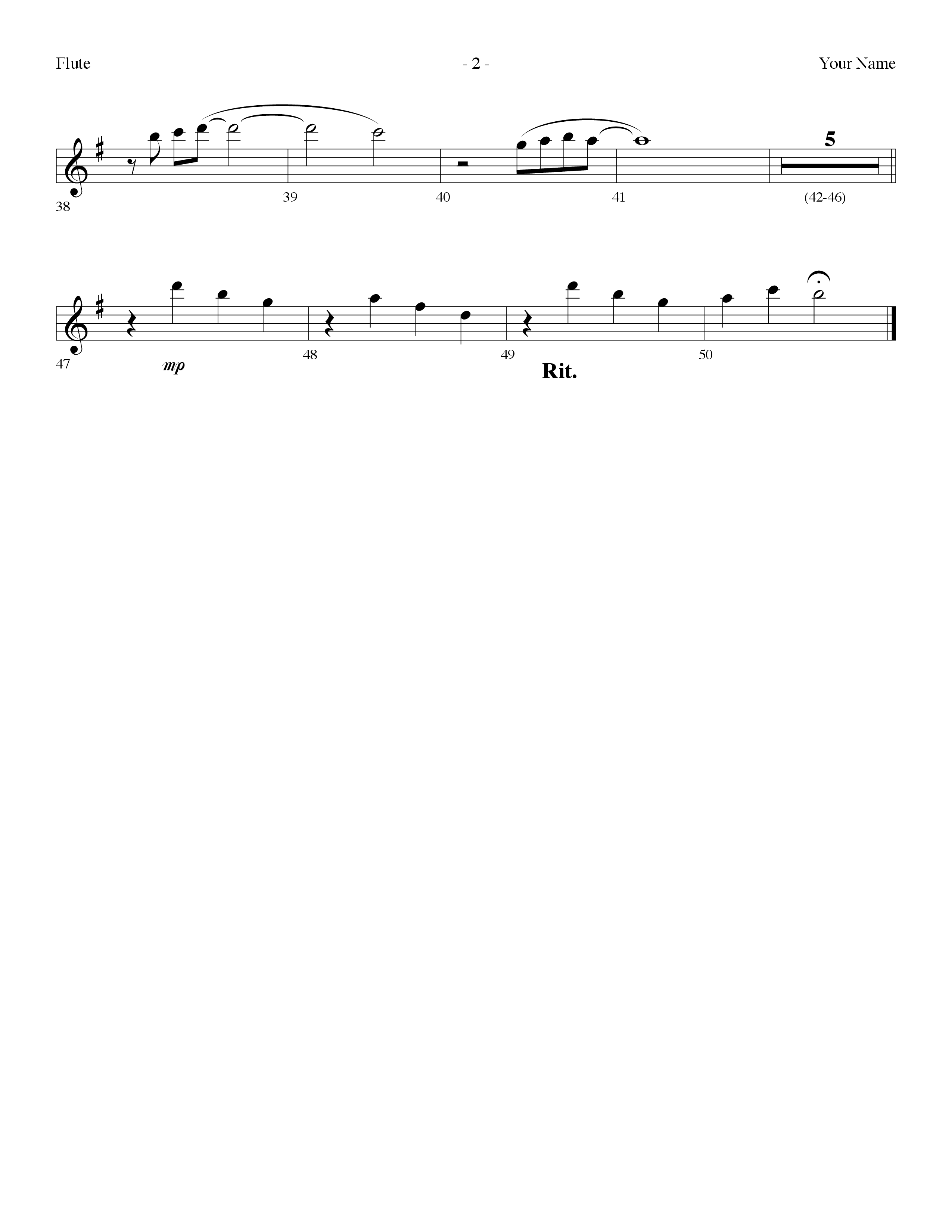Your Name (Choral Anthem SATB) Flute (Lifeway Choral / Arr. Dennis Allen)