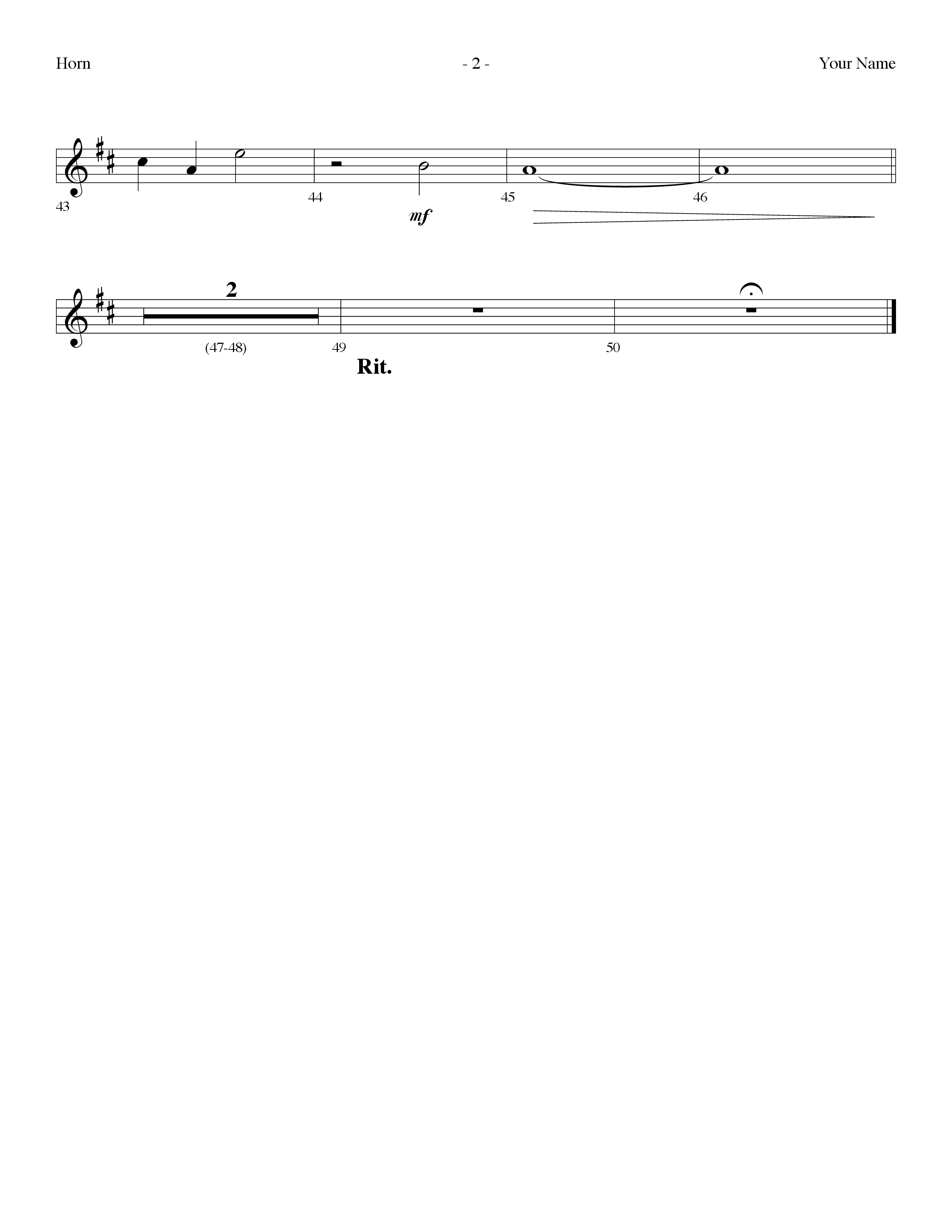 Your Name (Choral Anthem SATB) French Horn (Lifeway Choral / Arr. Dennis Allen)