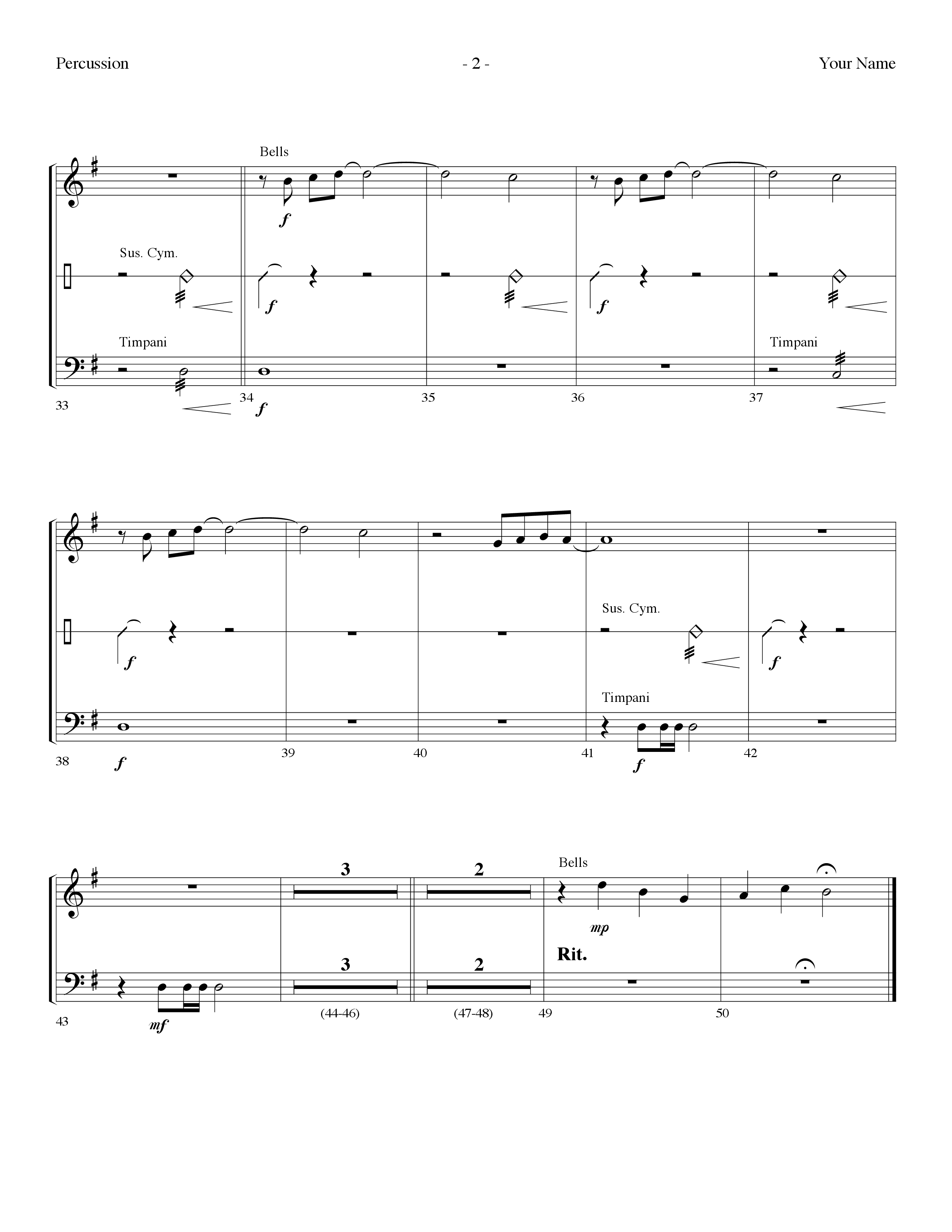 Your Name (Choral Anthem SATB) Percussion (Lifeway Choral / Arr. Dennis Allen)