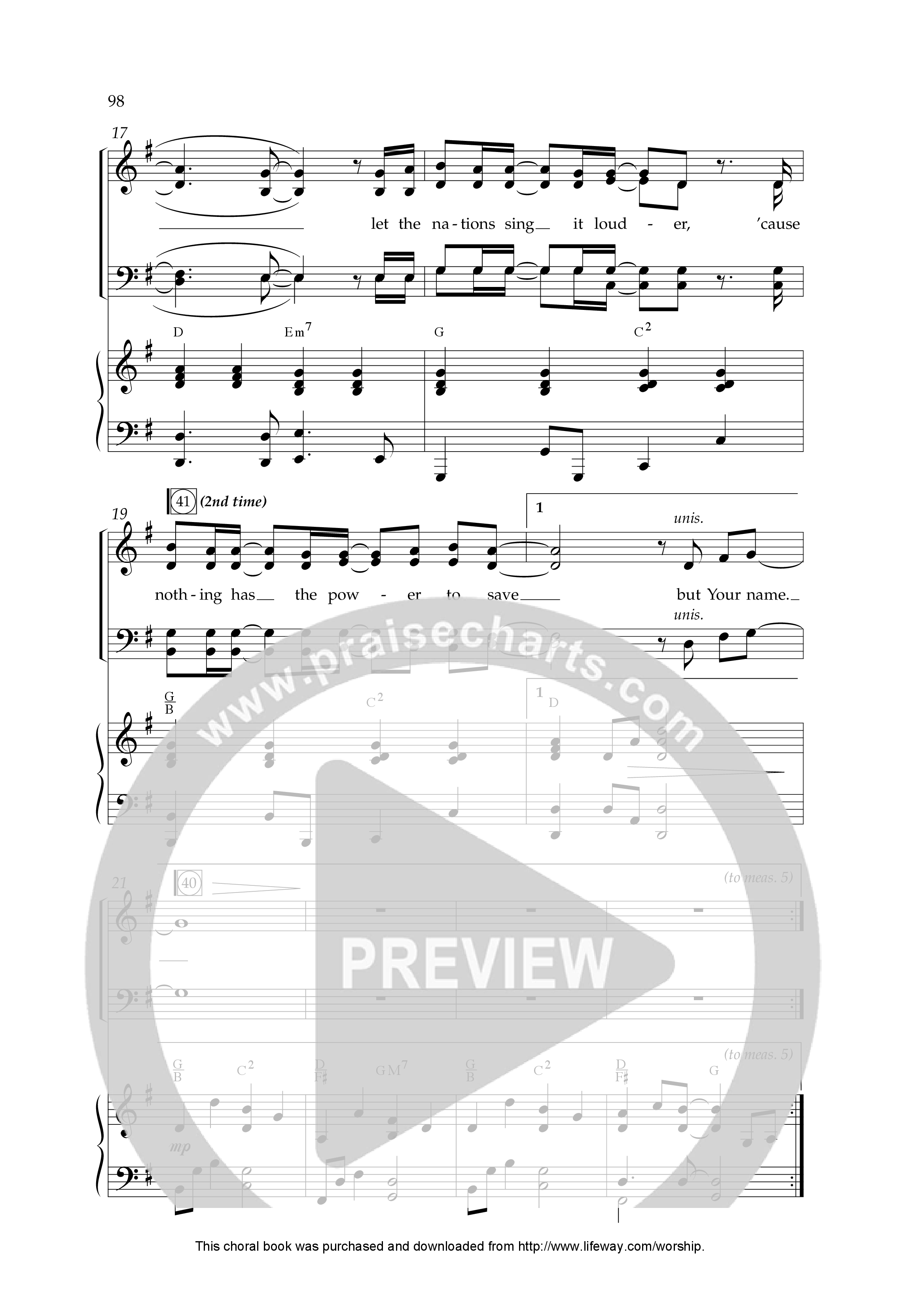 Your Name (Choral Anthem SATB) Anthem (SATB/Piano) (Lifeway Choral / Arr. Dennis Allen)