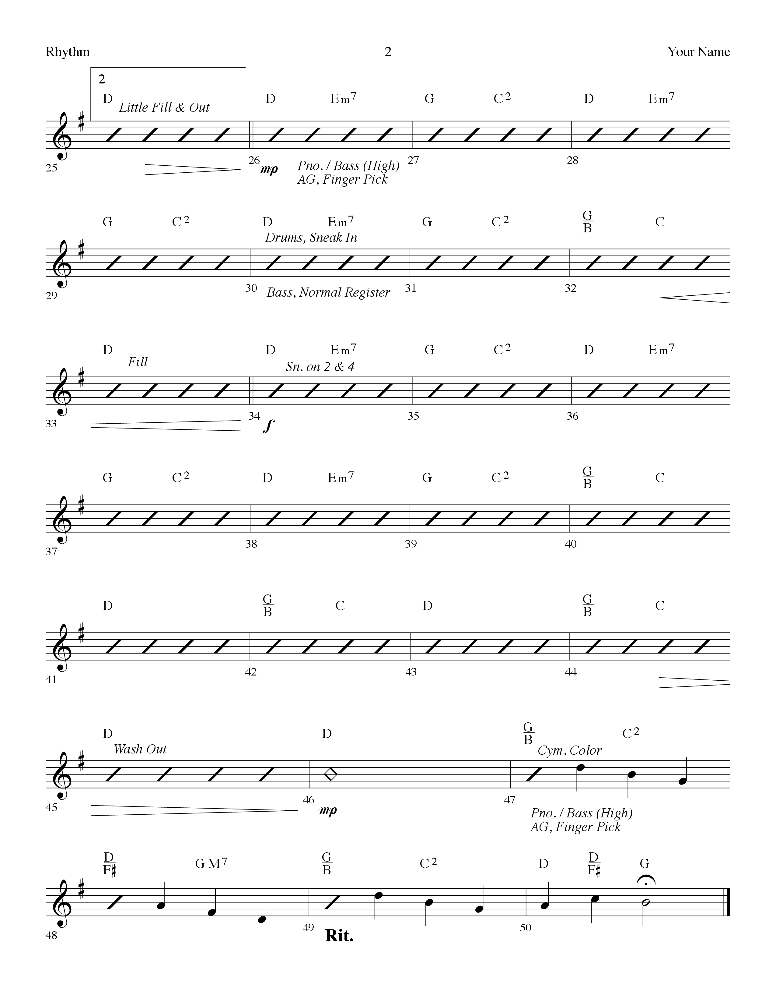 Your Name (Choral Anthem SATB) Rhythm Chart (Lifeway Choral / Arr. Dennis Allen)