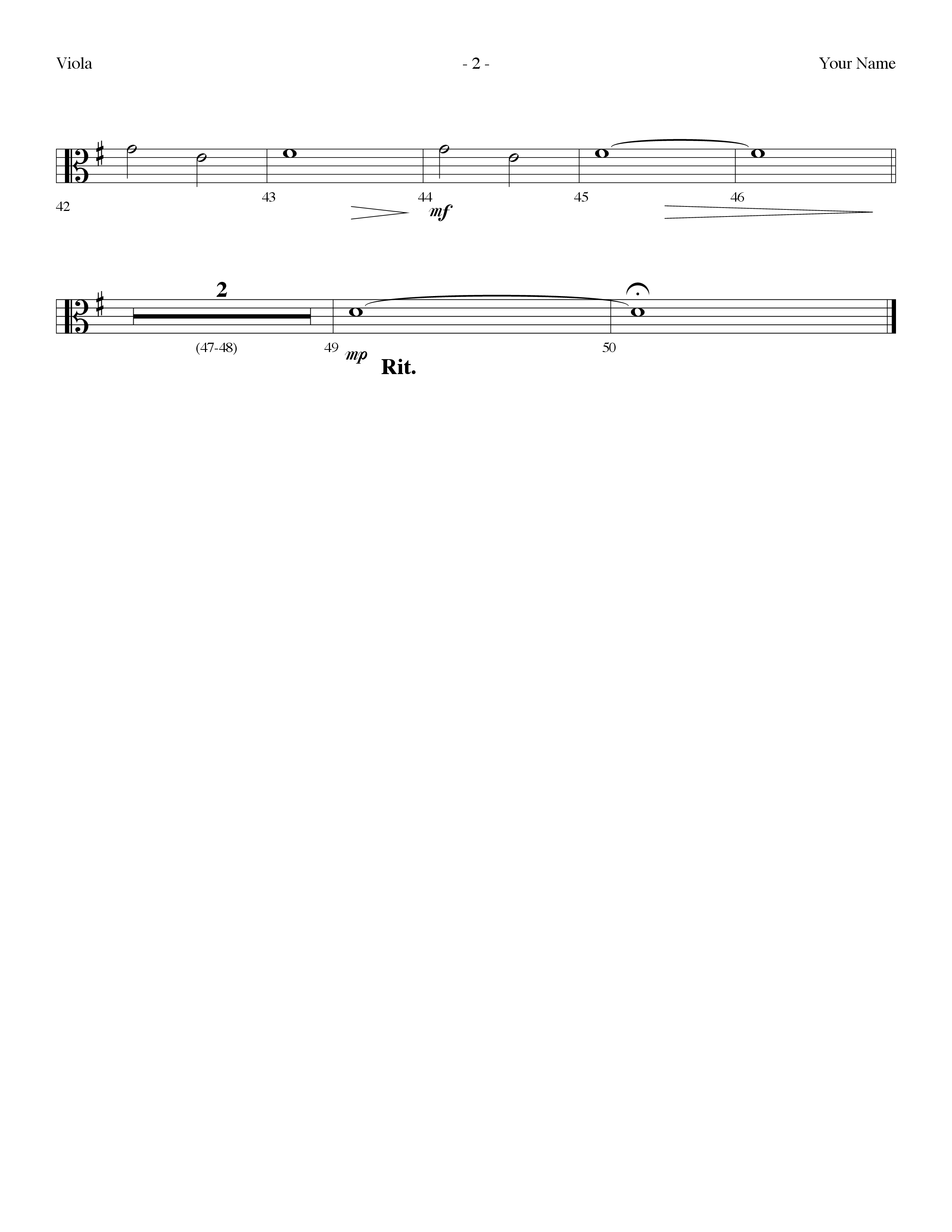 Your Name (Choral Anthem SATB) Viola (Lifeway Choral / Arr. Dennis Allen)