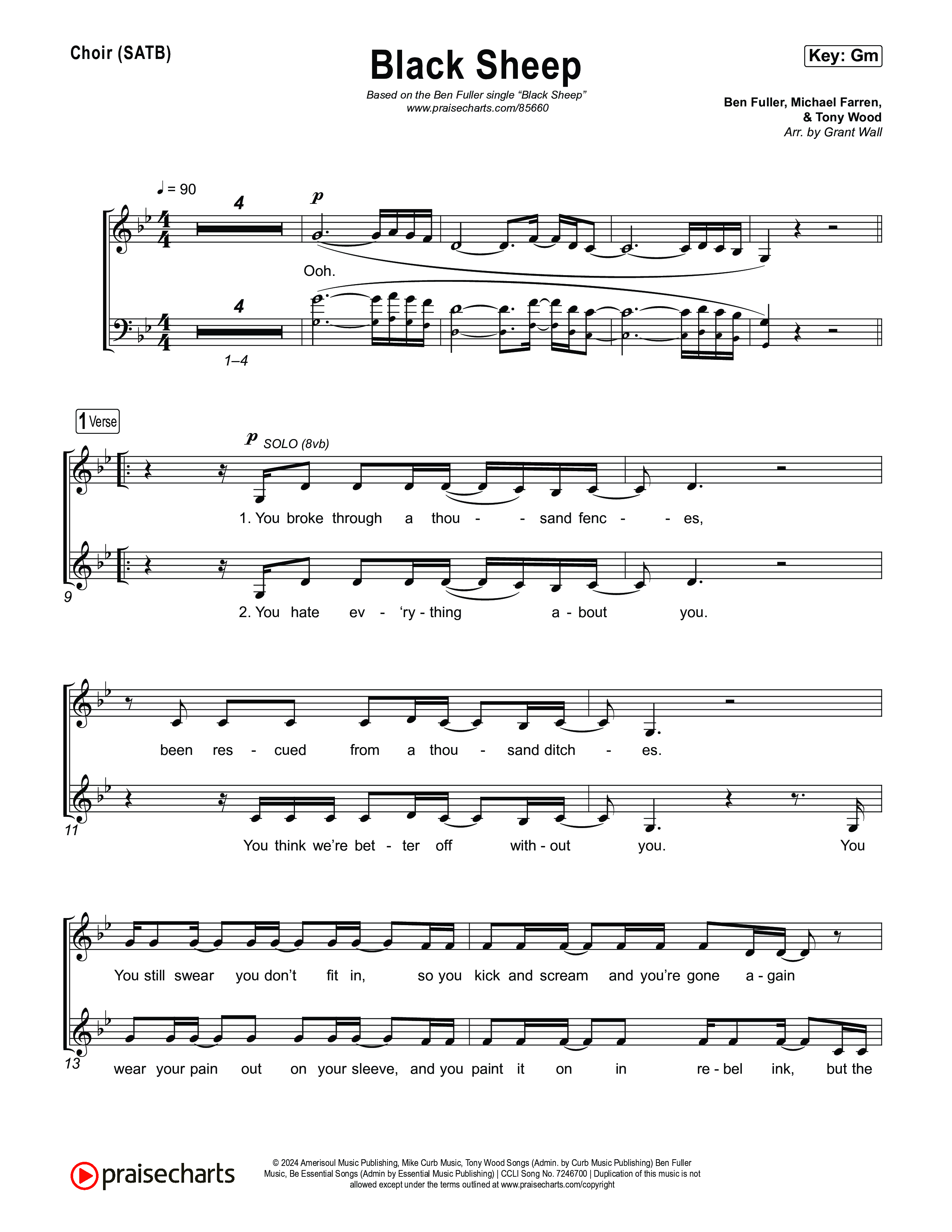 Black Sheep Choir Sheet (SATB) (Ben Fuller)