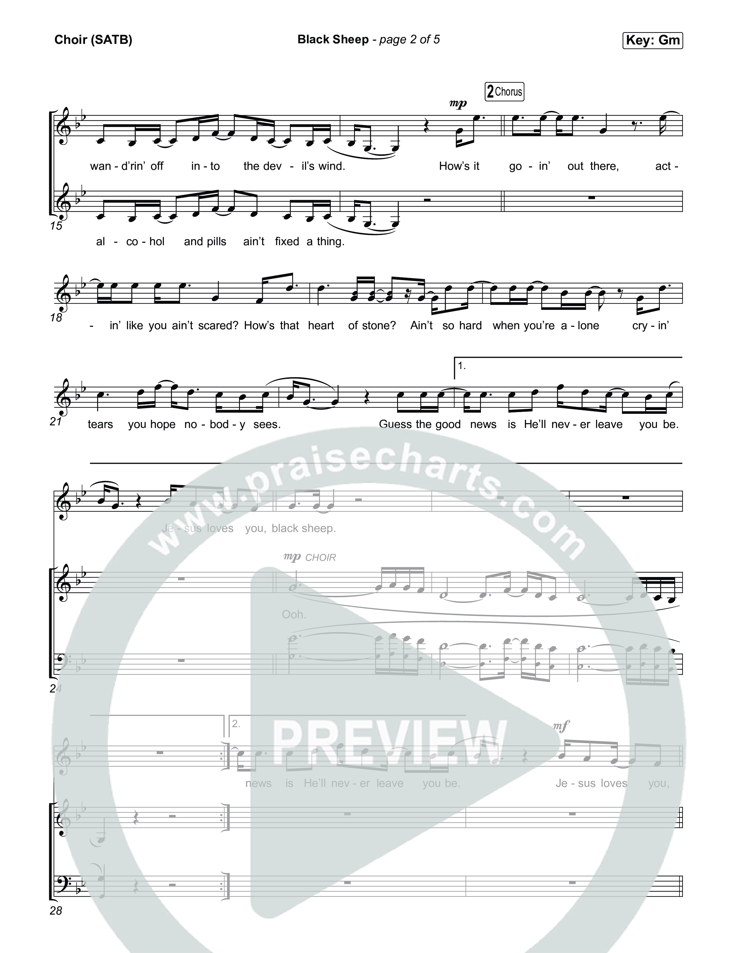 Black Sheep Choir Sheet (SATB) (Ben Fuller)