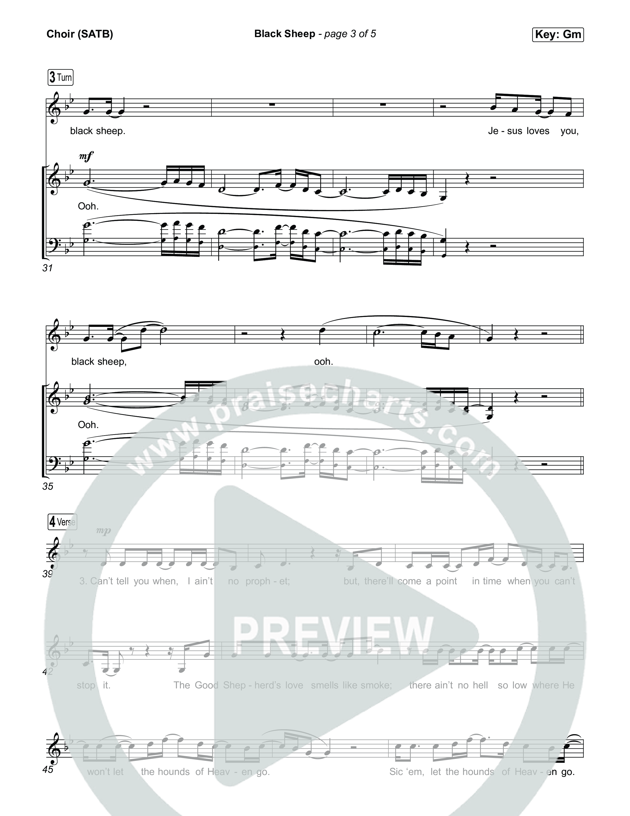 Black Sheep Choir Sheet (SATB) (Ben Fuller)