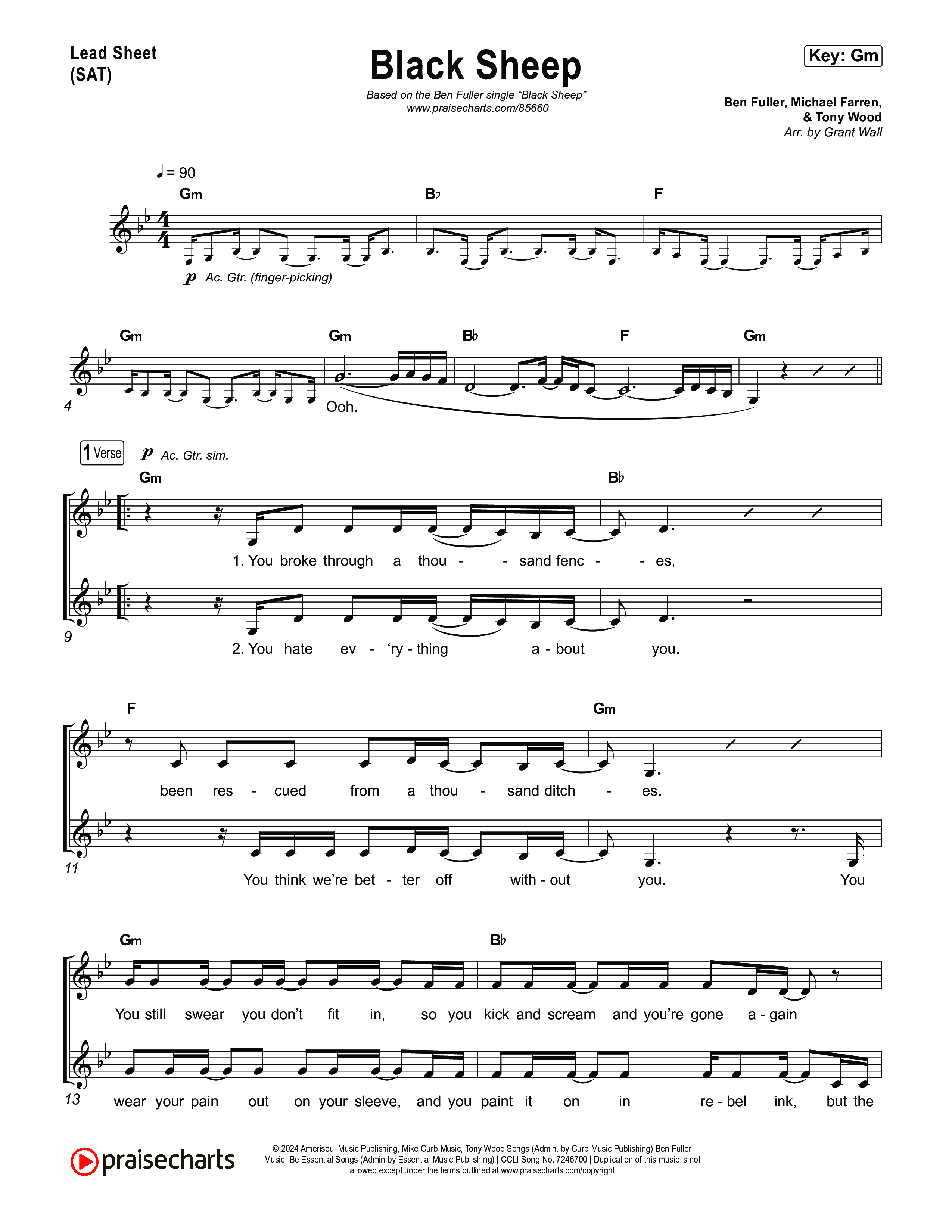 Black Sheep Lead Sheet (SAT) (Ben Fuller)