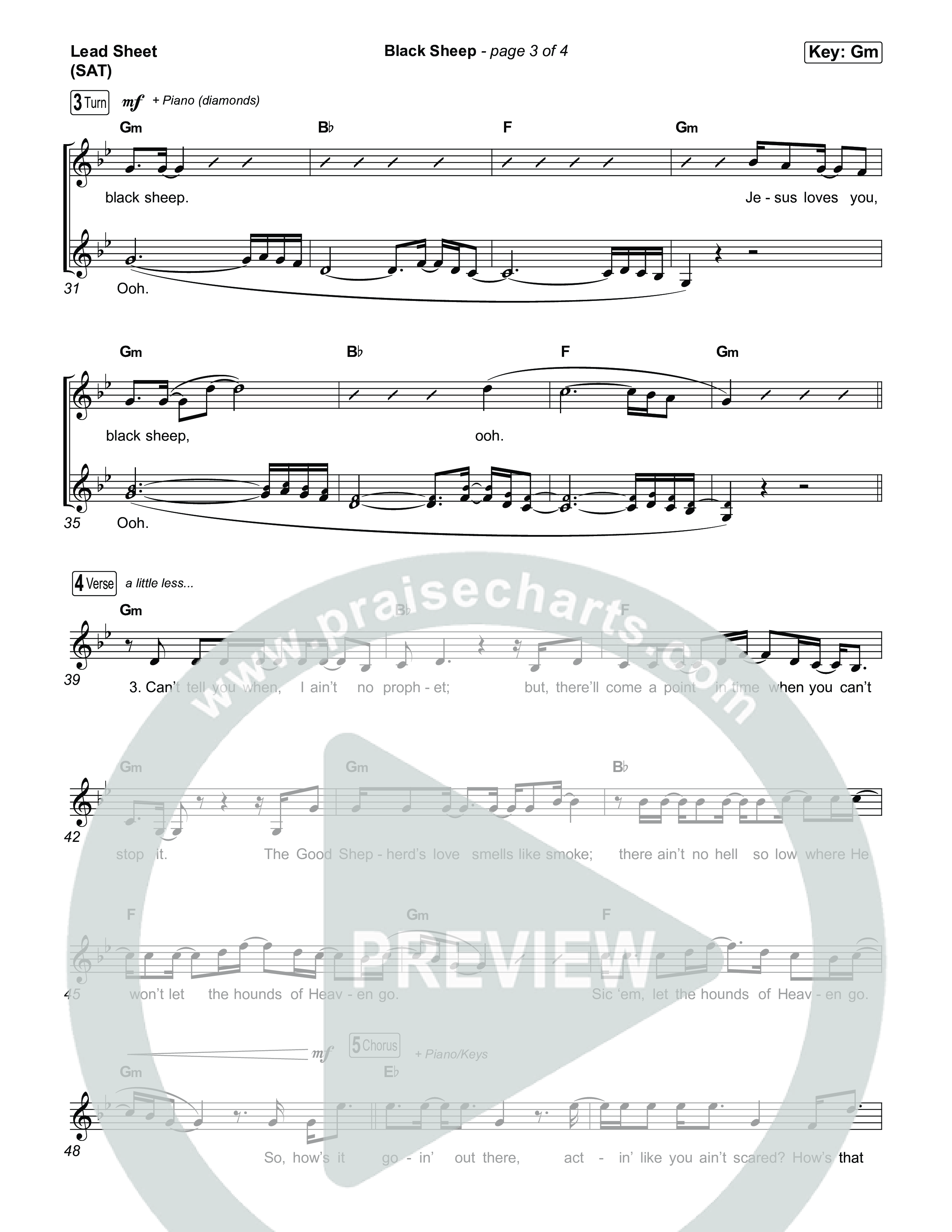 Black Sheep Lead Sheet (SAT) (Ben Fuller)