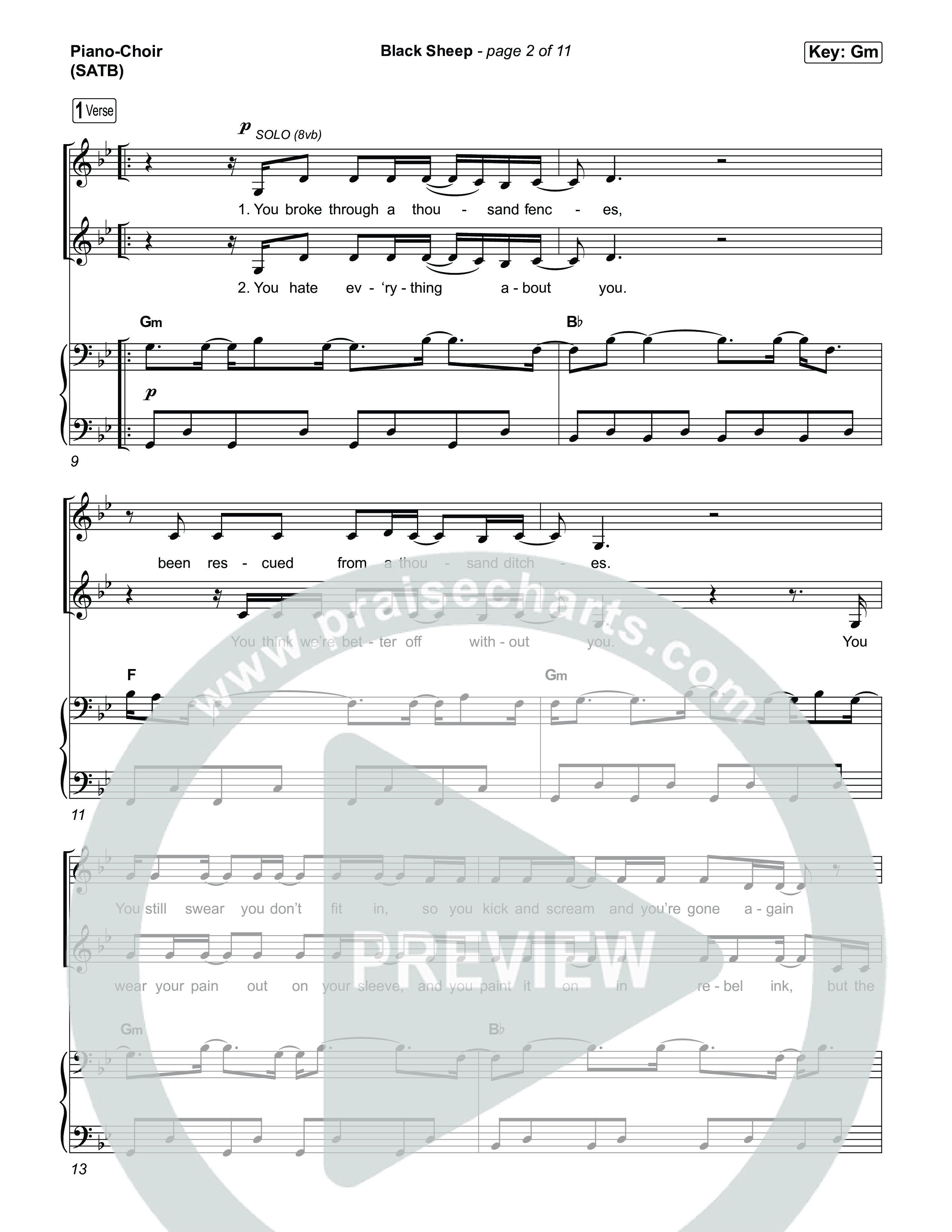 Black Sheep Piano/Vocal Pack (Ben Fuller)