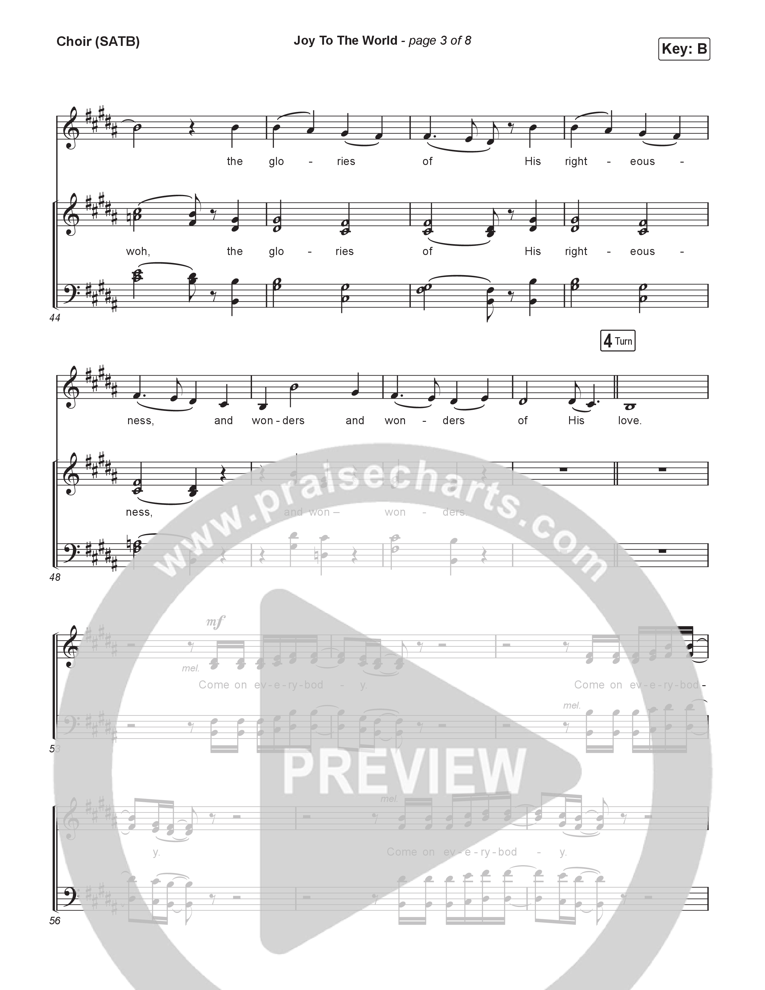 Joy To The World Choir Sheet (SATB) (CeCe Winans)