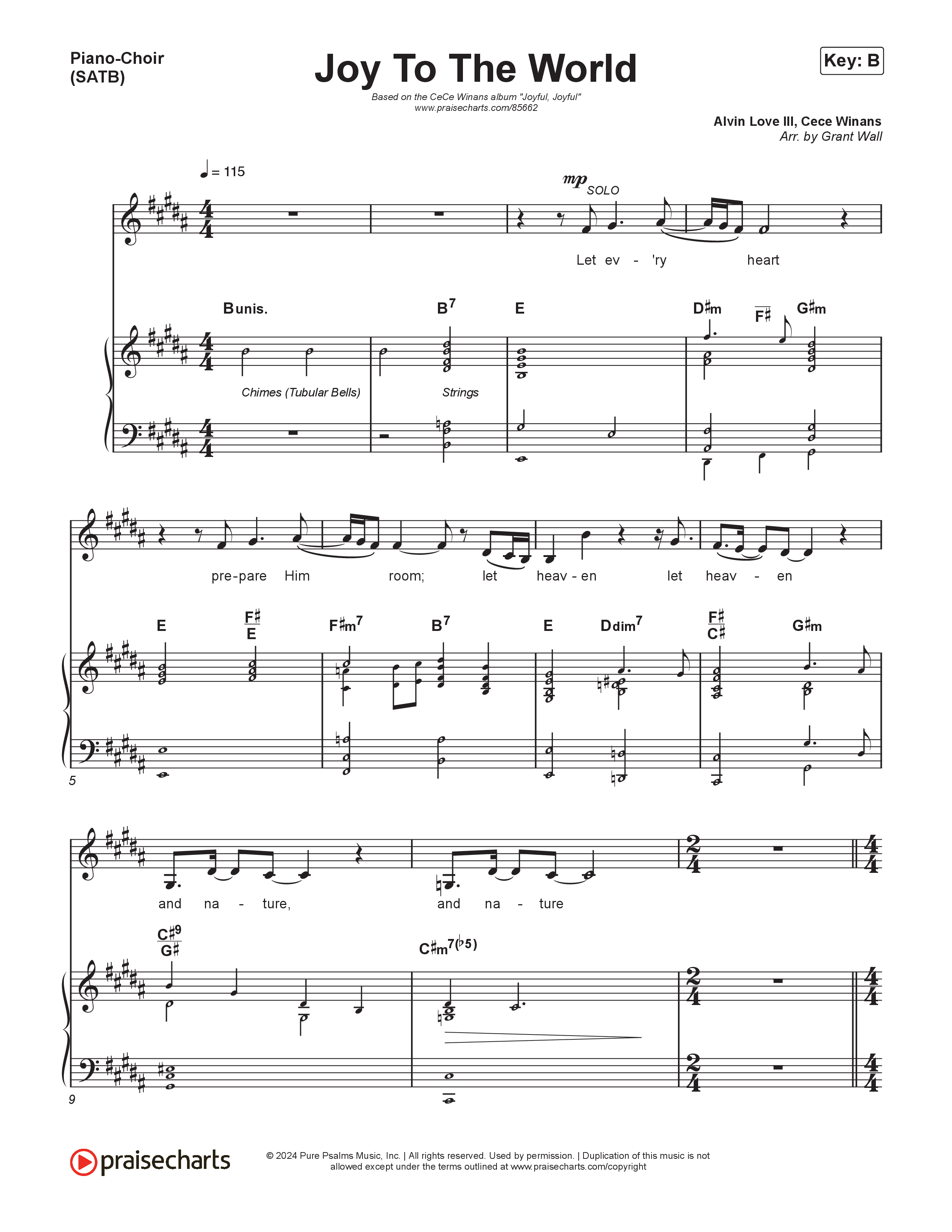 Joy To The World Piano/Vocal Pack (CeCe Winans)