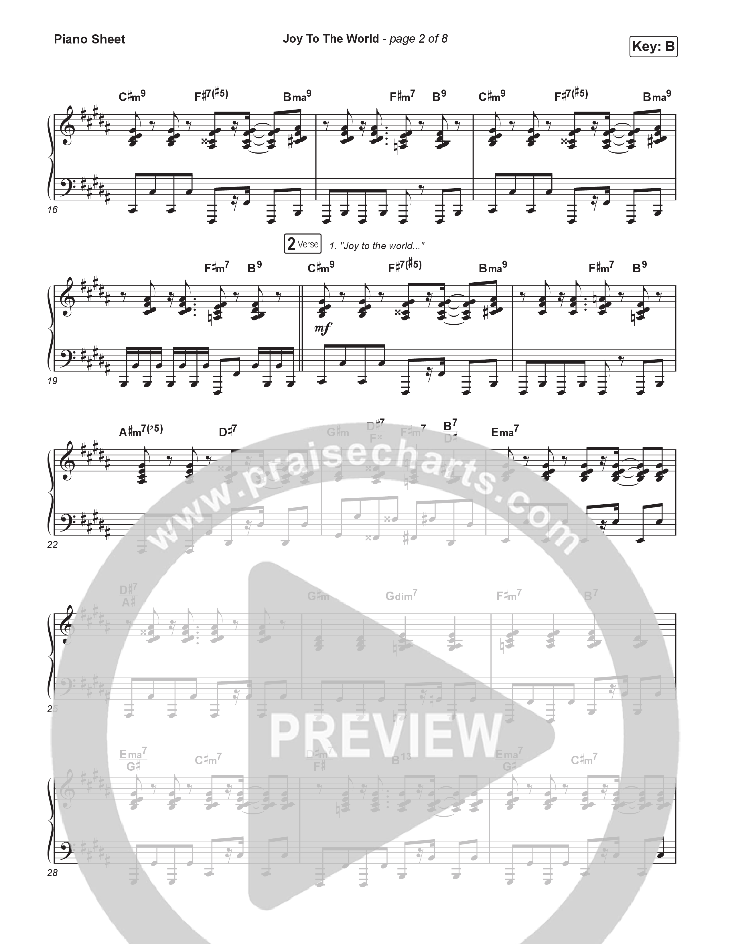 Joy To The World Piano Sheet (CeCe Winans)